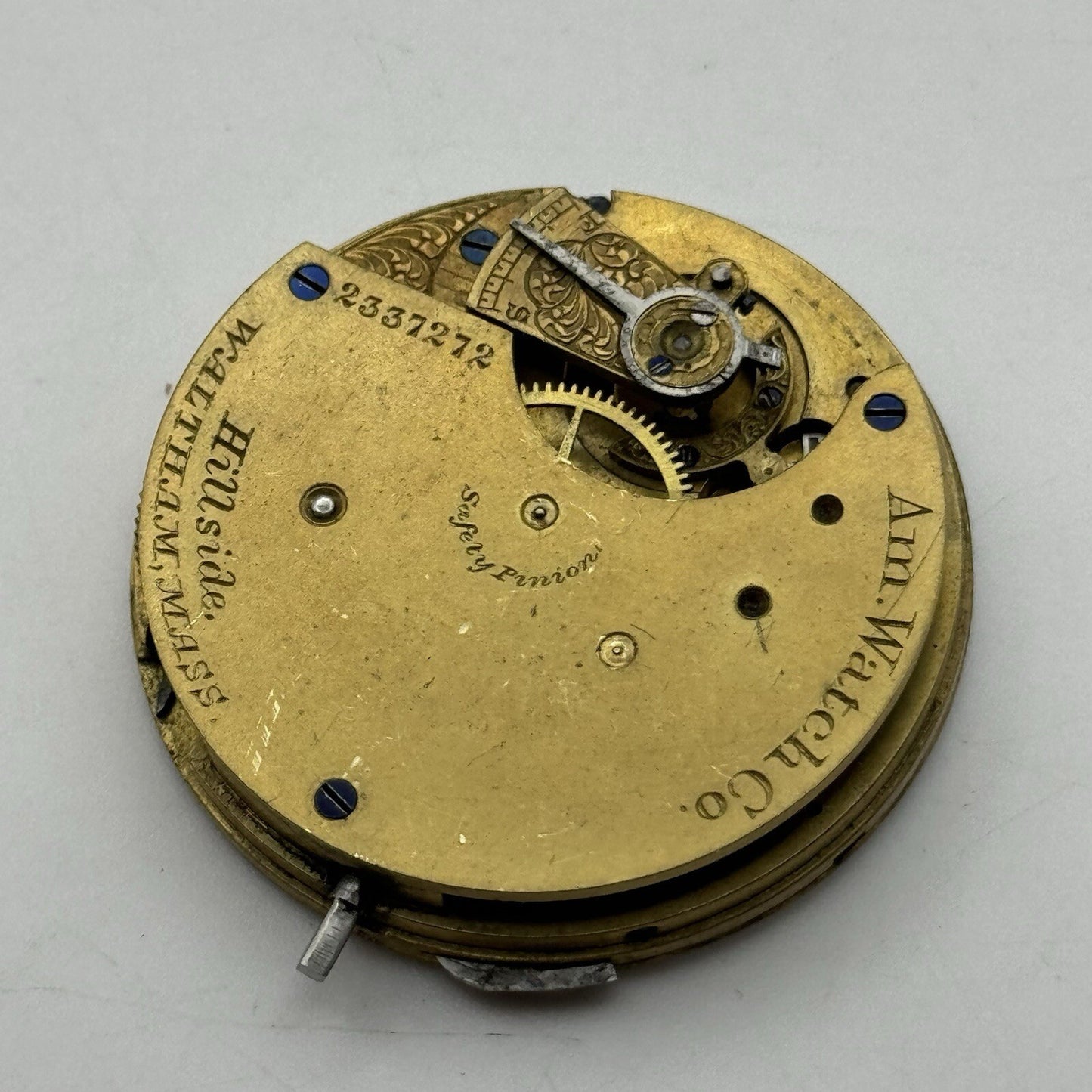 42mm Manual Wind Waltham Hillside No Balance Pocket Watch Movement FOR PARTS