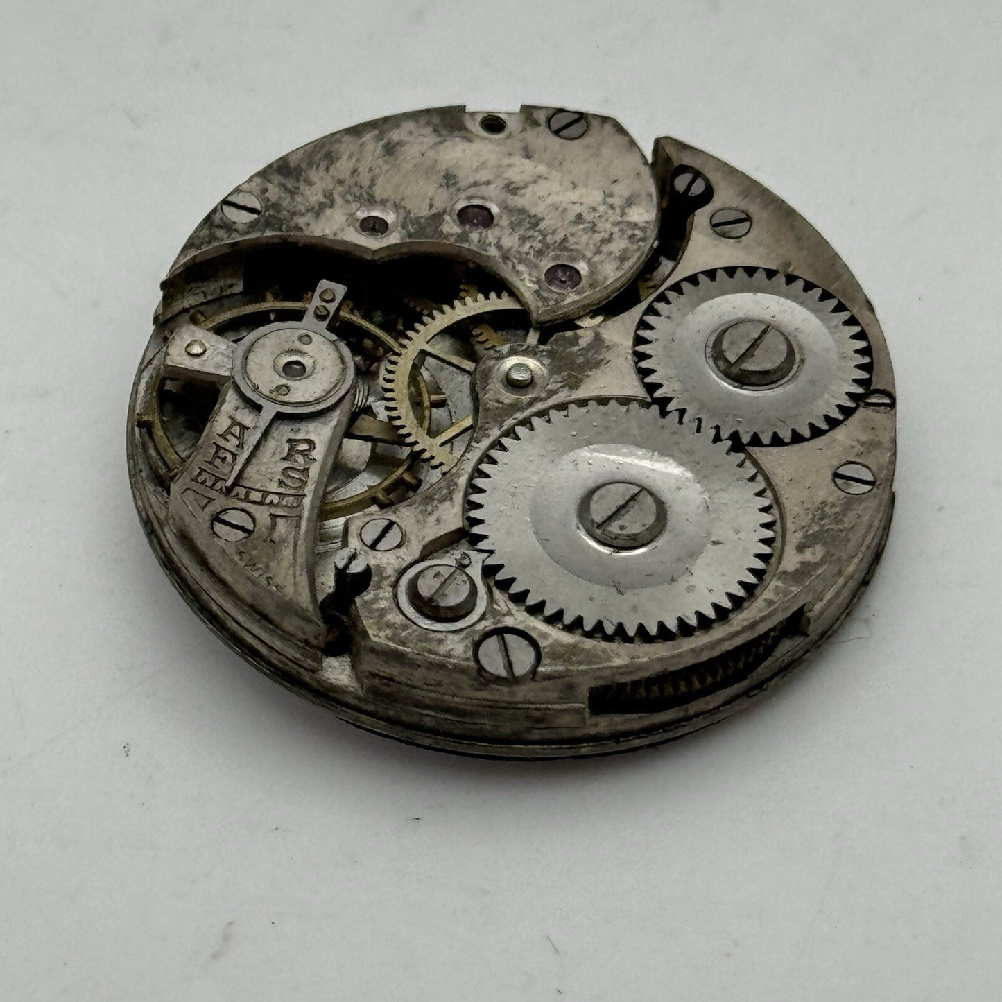 32.6mm Men’s Large Military Trench Watch Movement Swiss Made PARTS REPAIR