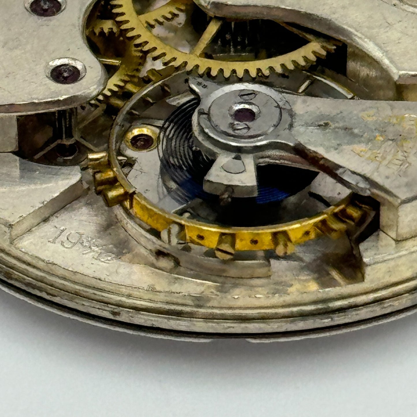 42.8mm Buren 19 35/12 Swiss Open Face J G Graves Pocket Watch Movement PARTS
