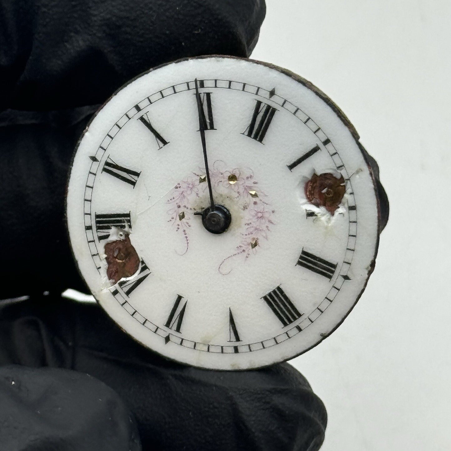 29.1mm Beautiful Patterned Dial Old Style Pocket Watch Movement FOR PARTS