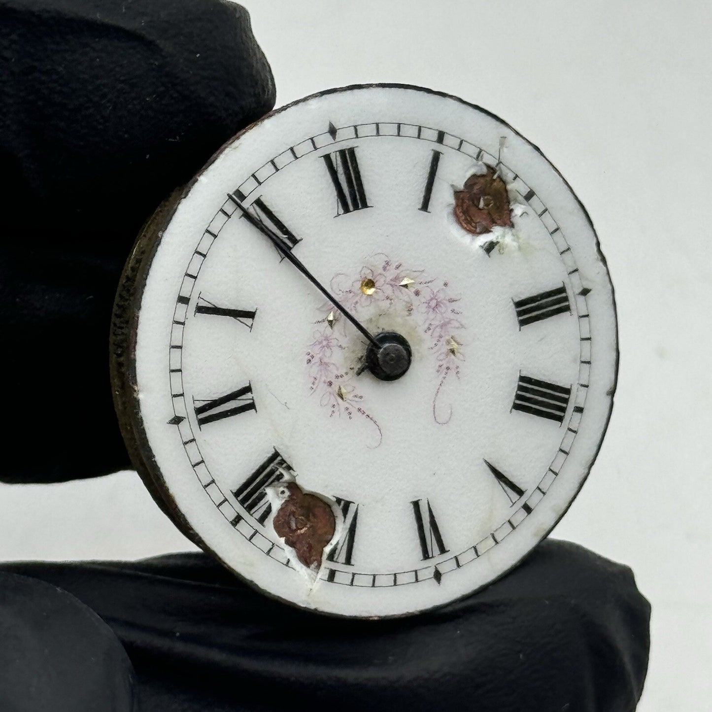 29.1mm Beautiful Patterned Dial Old Style Pocket Watch Movement FOR PARTS
