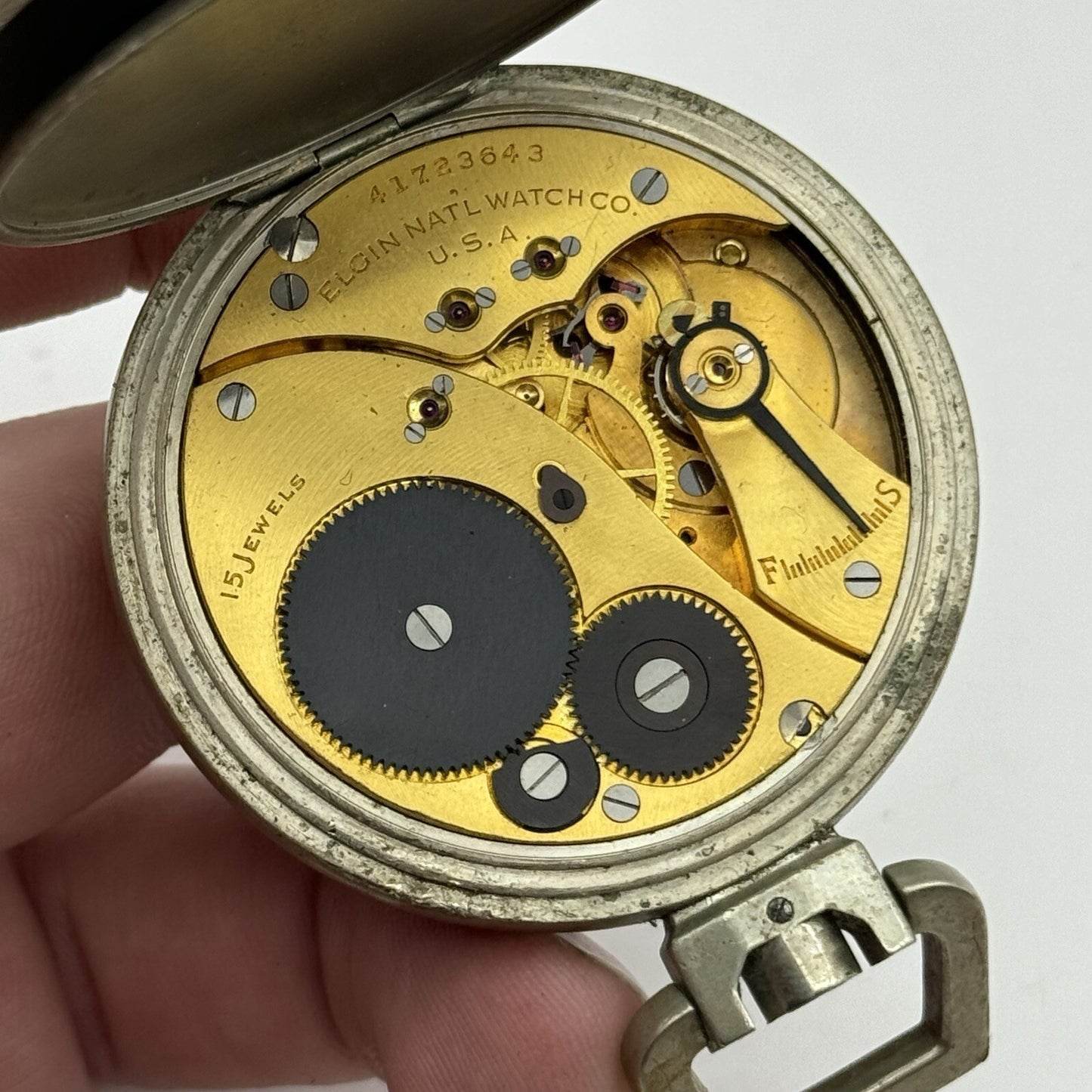 49mm 1940s Elgin USA Grade 582 Model 21 Star Case Co Stop Watch TO RESTORE