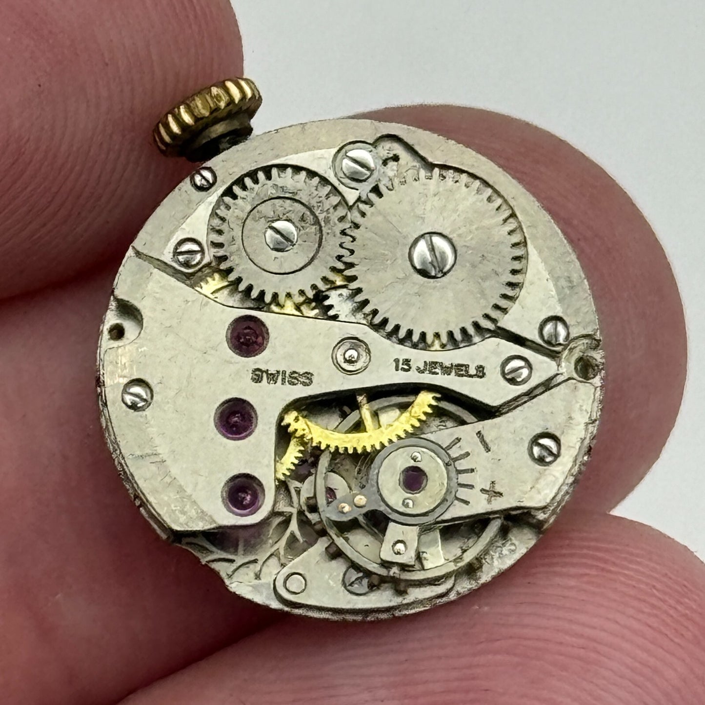 17.5mm Ladies Avia Felsa F 4023 Manual Wind Watch Movement Swiss Vintage PARTS