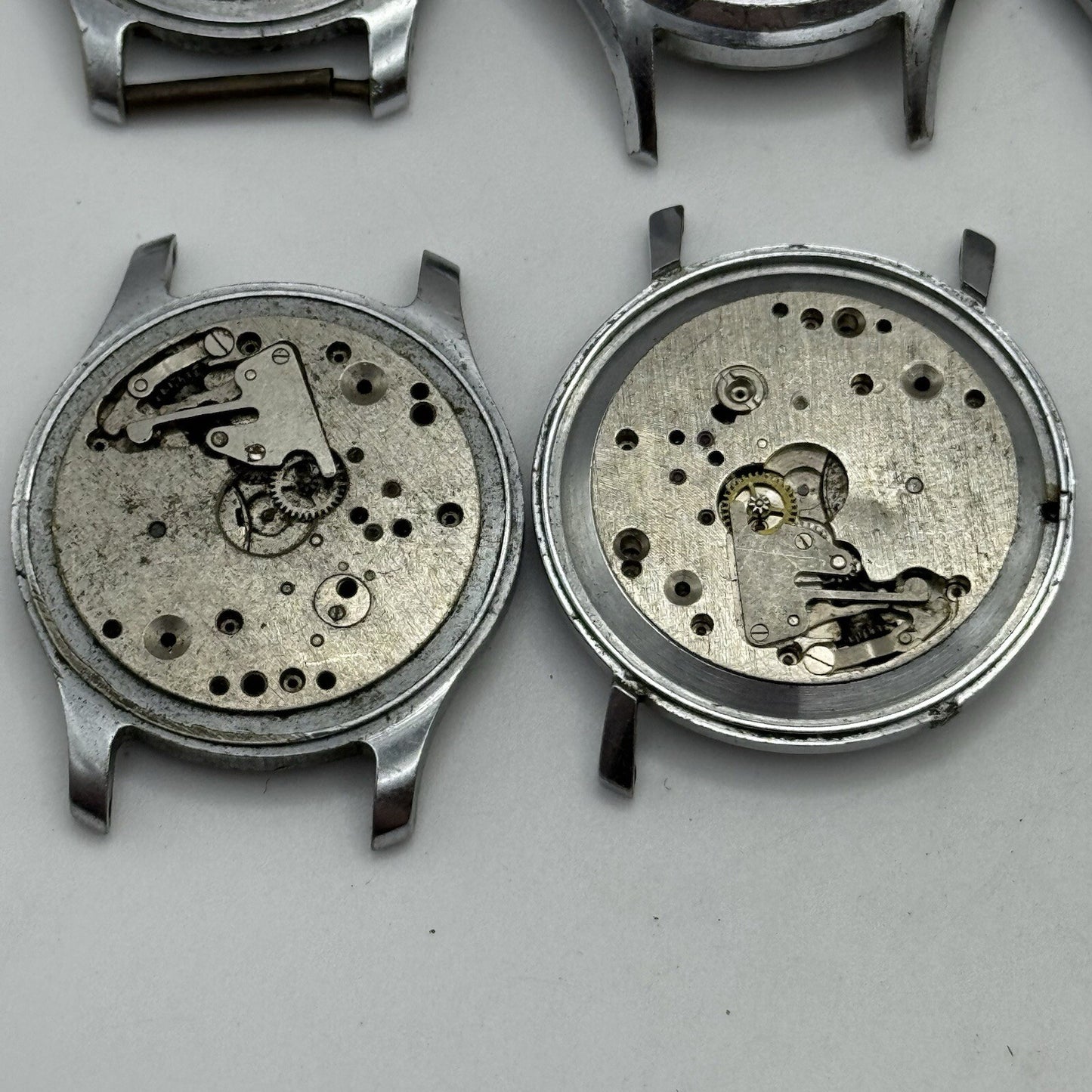 9 x Vintage Soviet Manual Wind Watch Heads For Parts Repair Job Lot Bundle