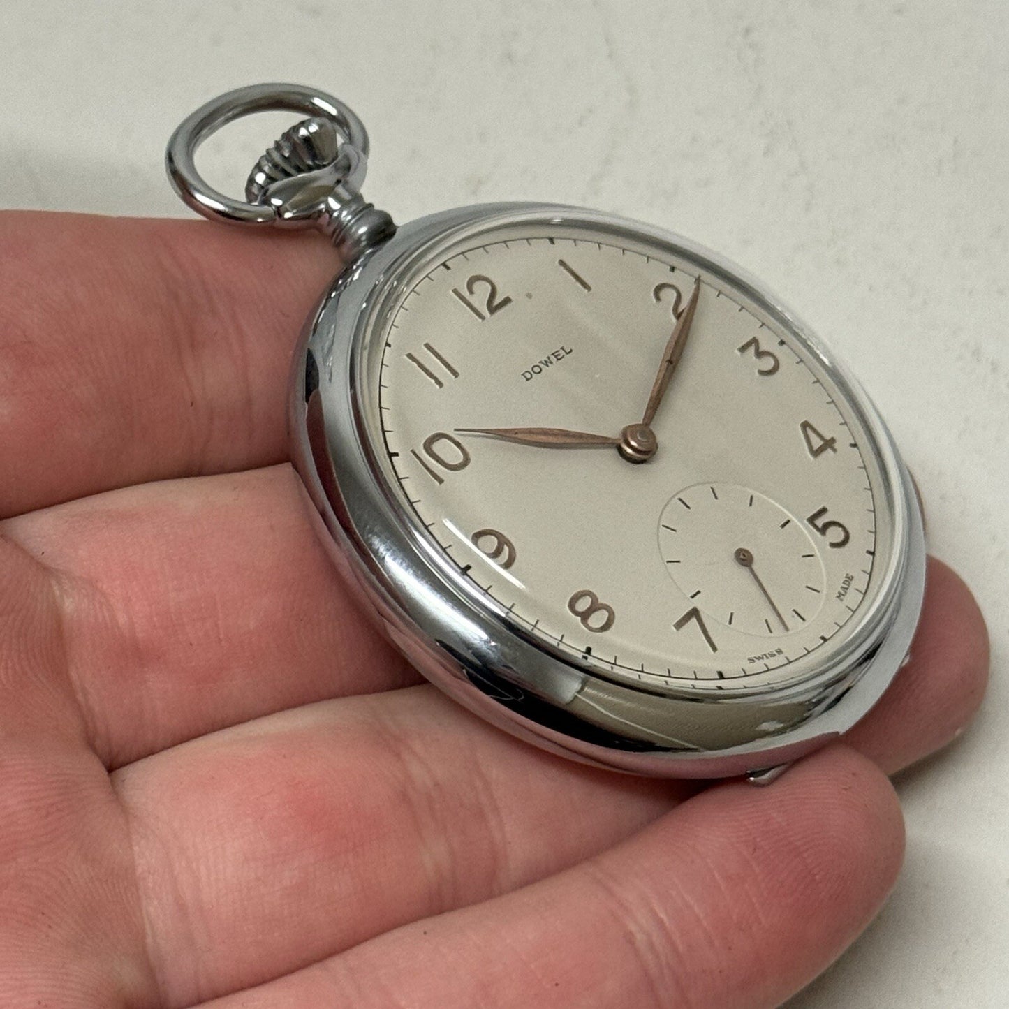 50mm Vintage Dowel NEW OLD STOCK Open Face Sub Seconds Pocket Watch TO SERVICE