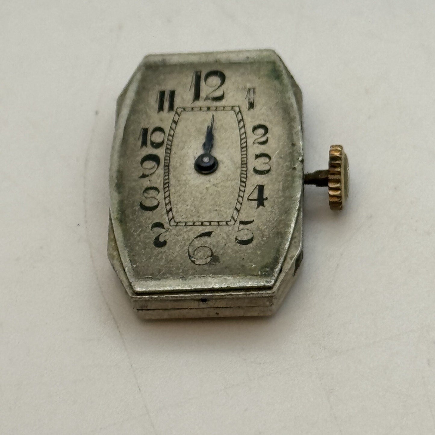15.2mm Running Art Deco Cal 411 Tank Watch Movement Dial Hands Restoration