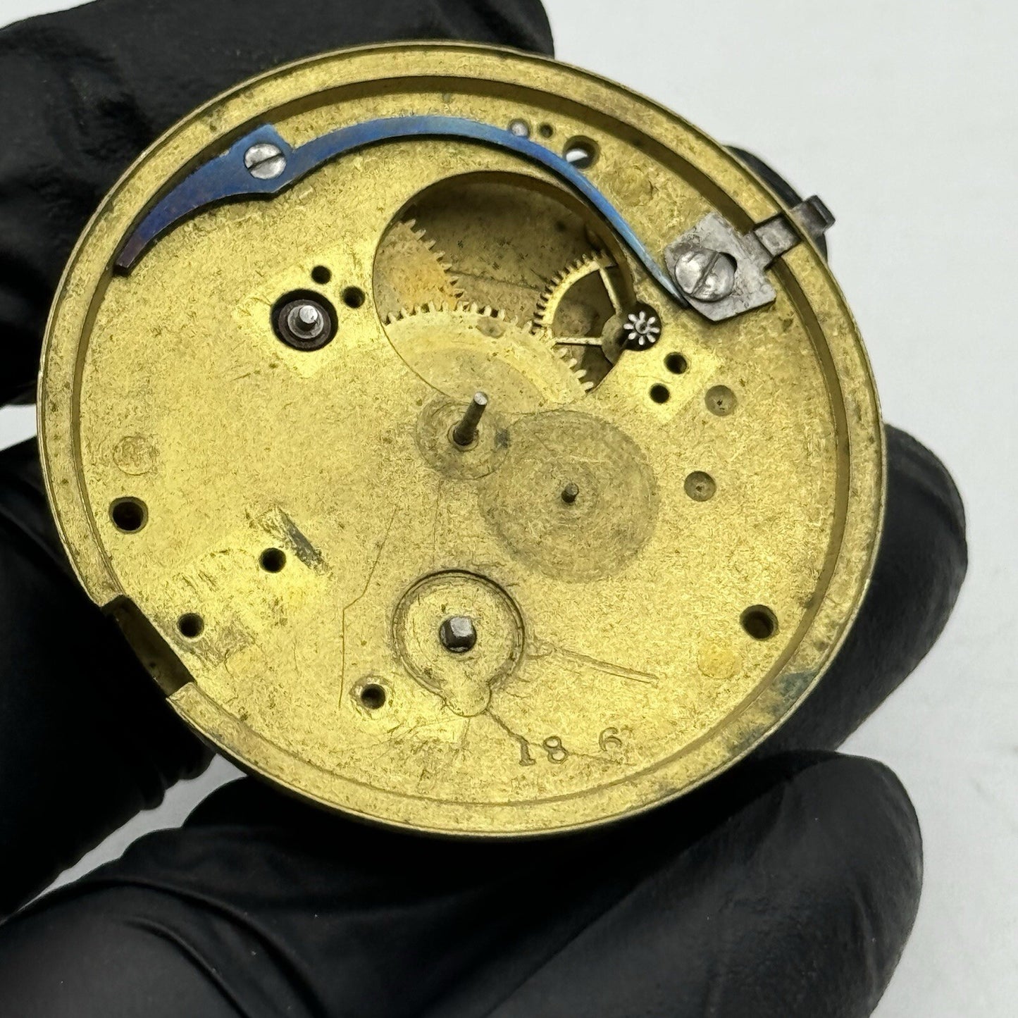 46.4mm Manual Wind Unidentified Fusee Pocket Watch Movement FOR PARTS