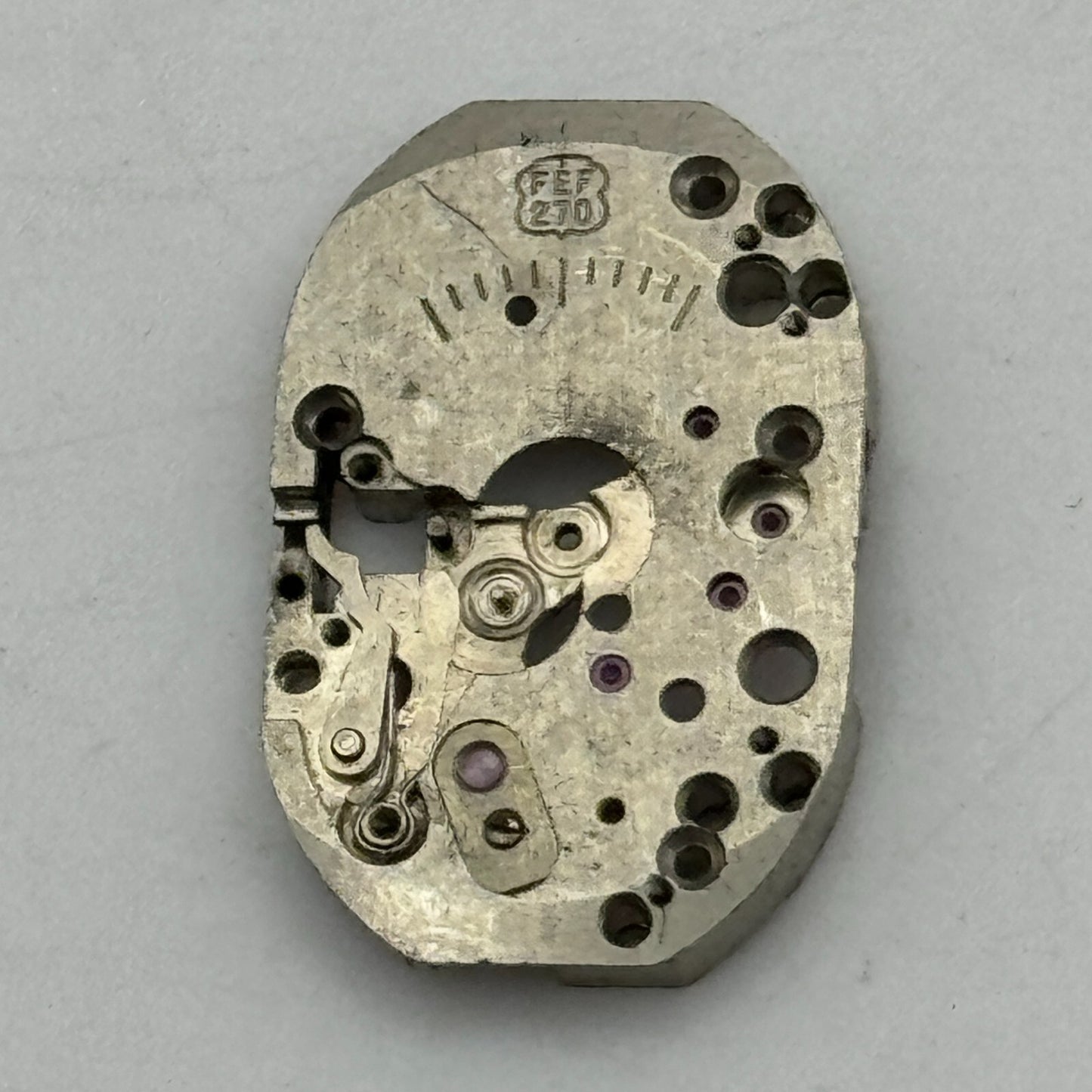 12.8mm Ladies FEF 270 Partial Manual Wind Watch Movement Swiss Vintage PARTS
