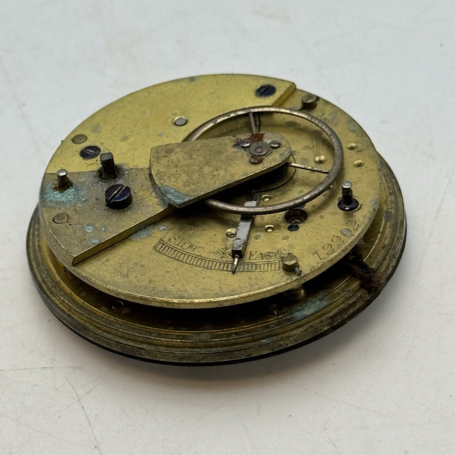 44.7mm Unidentified White Dial Porcelain Pocket Watch Movement Dial FOR PARTS