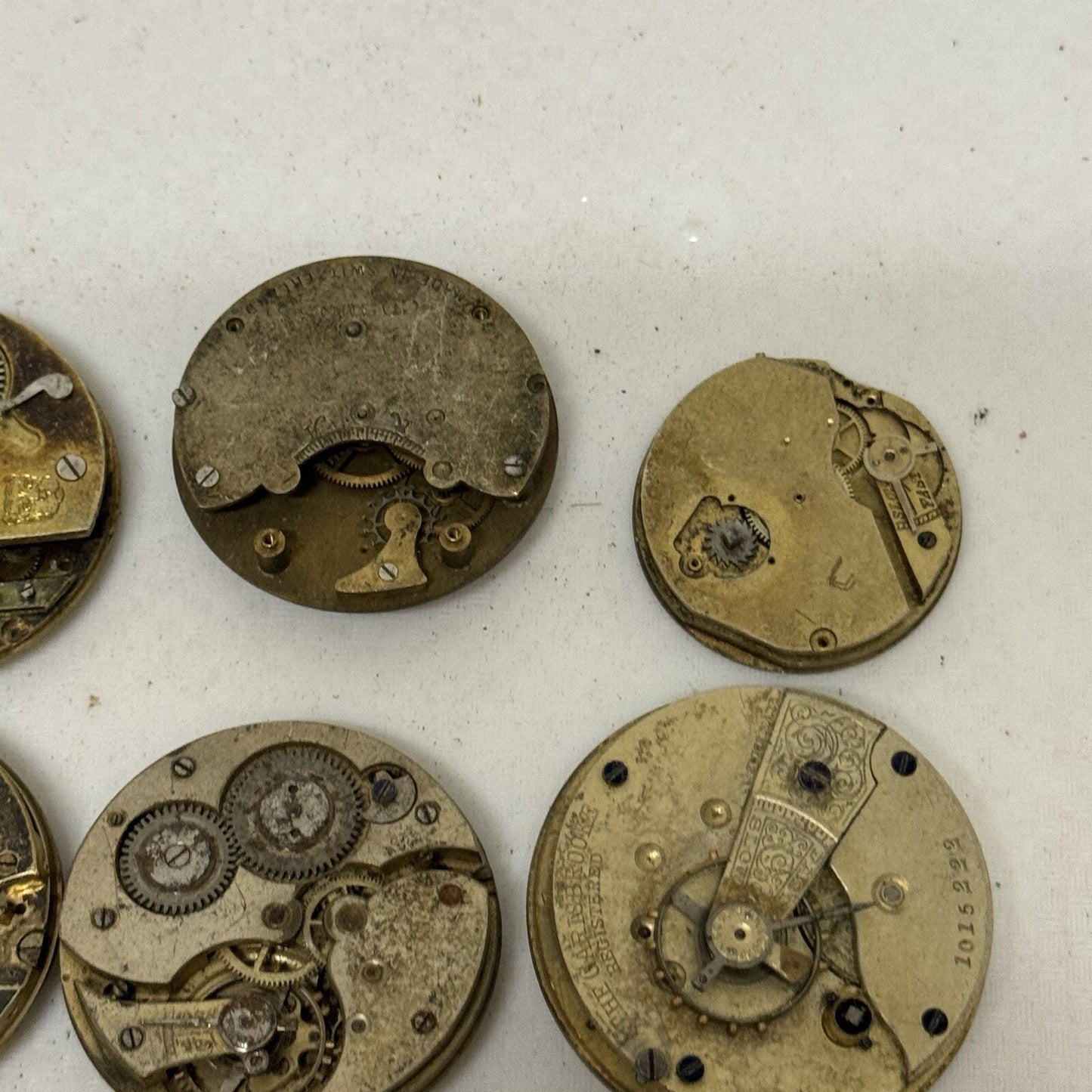 9 x Antique Partial Pocket Watch Movements Parts Repair Watchmakers Job Lot