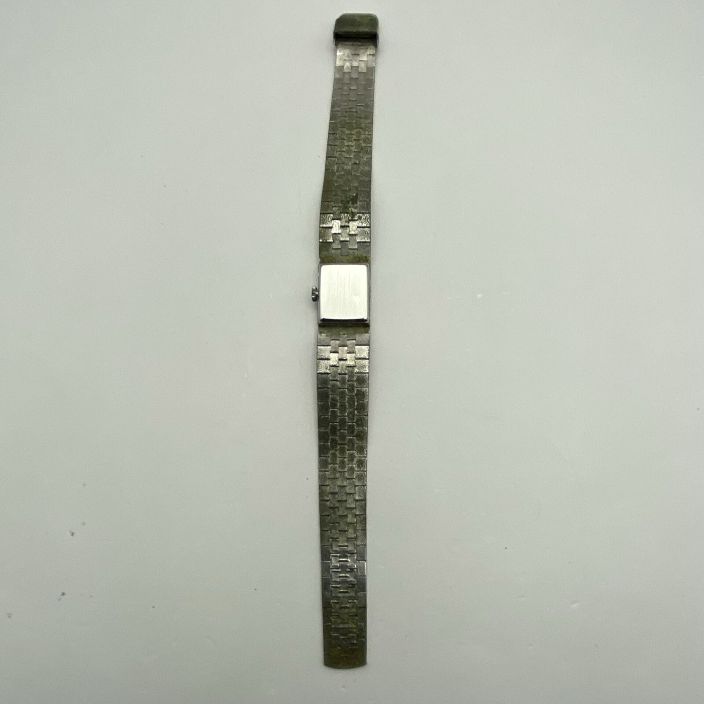 15mm Ladies Chevalier Bark Affect Silver Tone Dress Watch NON WORKING