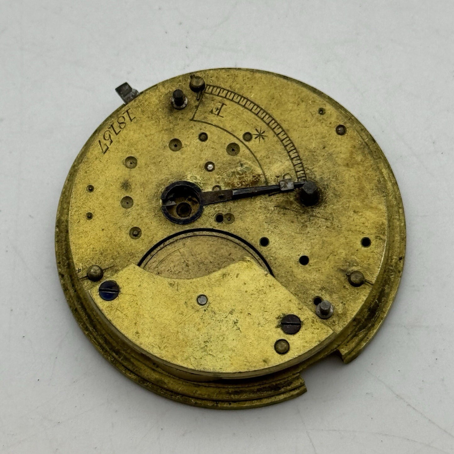 46.4mm Manual Wind Unidentified Fusee Pocket Watch Movement FOR PARTS