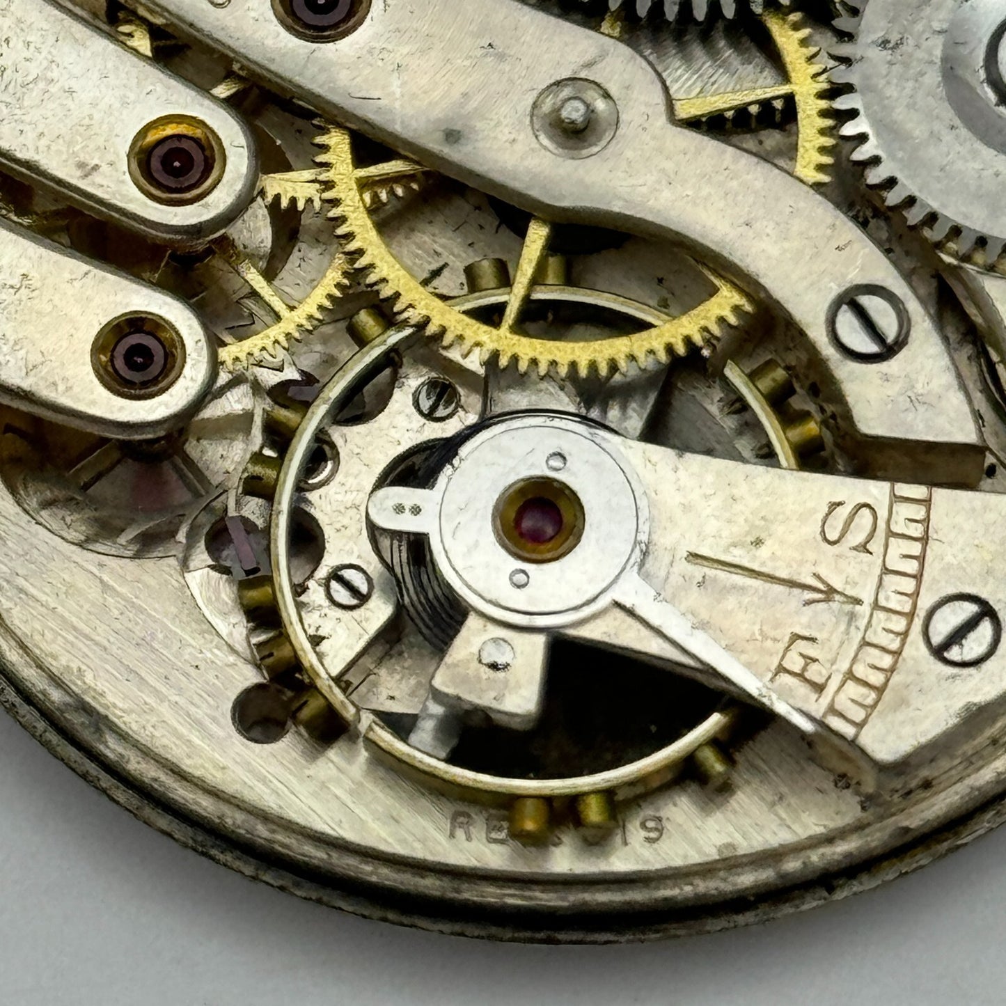43mm Cyma Ref 919 Tavannes 15 Jewels Open Face Swiss Pocket Watch Movement PARTS