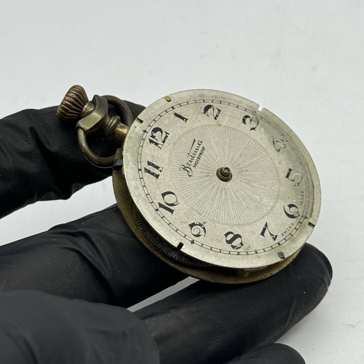 44mm Bentima Shockproof Swiss Antique Pocket Watch Movement FOR PARTS