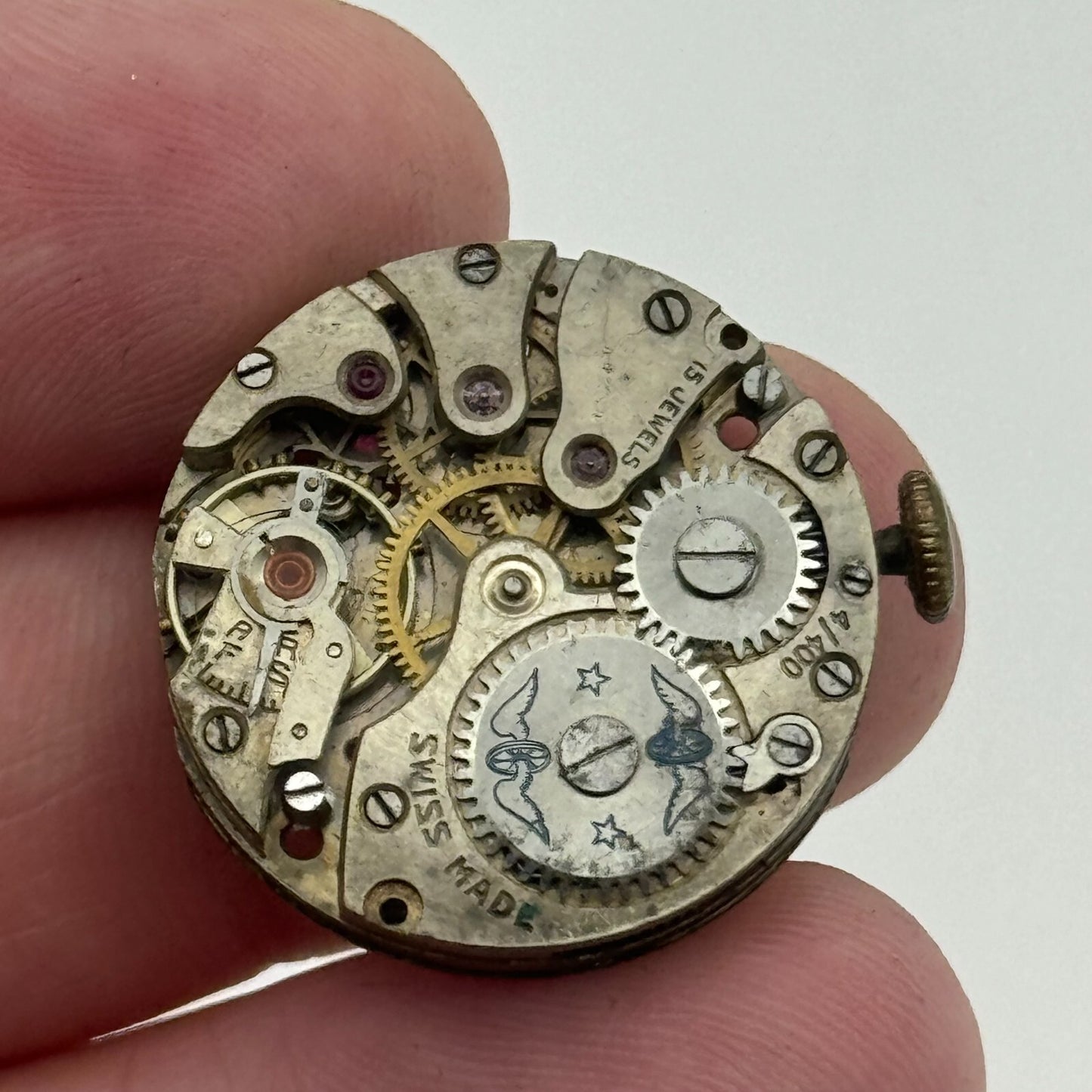 23.7mm Running Rotary AS 340 Manual Wind Watch Movement Swiss Vintage PARTS