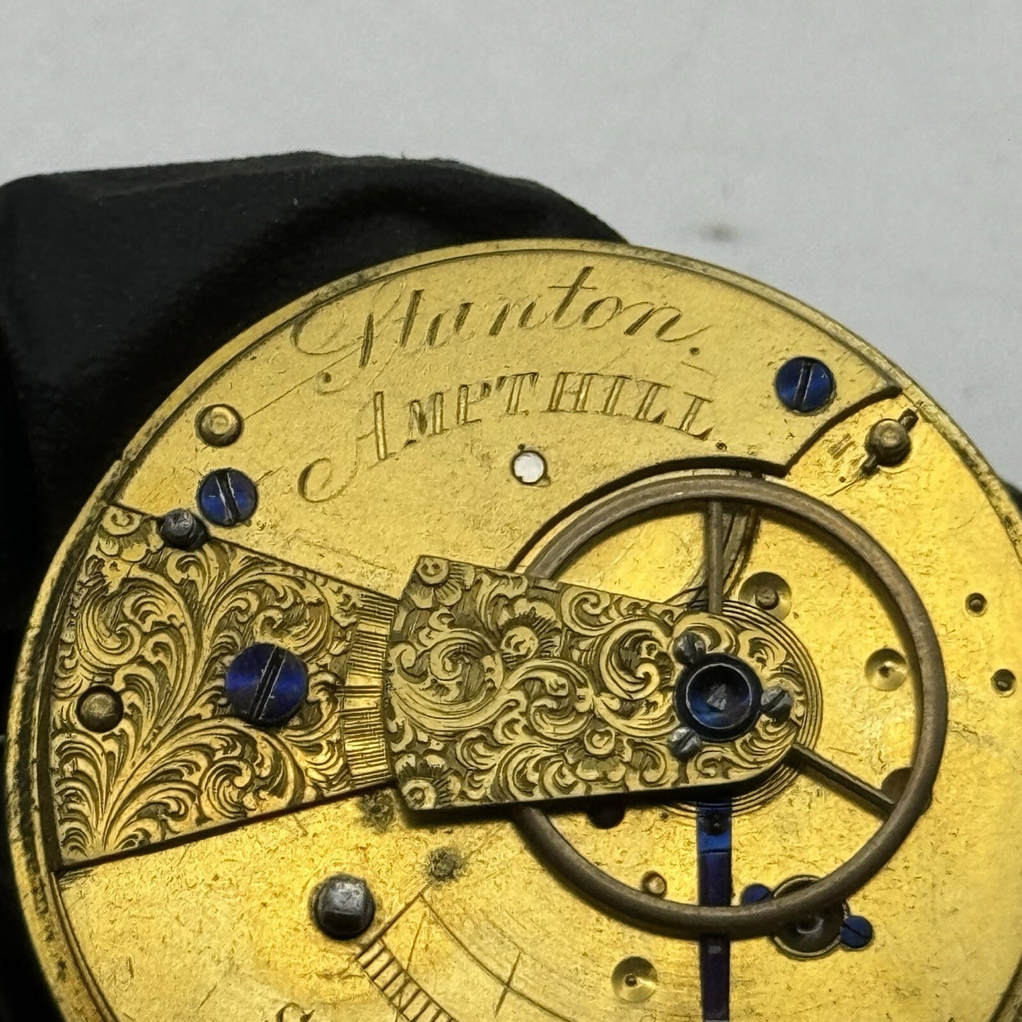 41.9mm Hanton Amptill Bedfordshire Fusee No Chain Watch Movement FOR PARTS