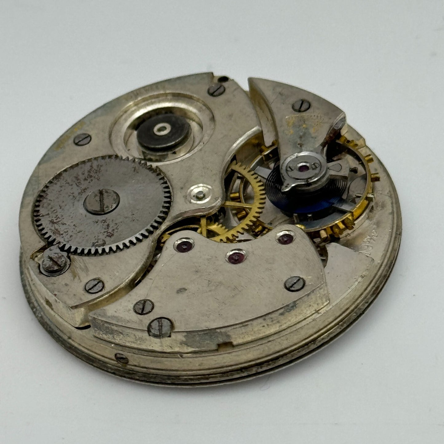 42.8mm Buren 19 35/12 Swiss Open Face J G Graves Pocket Watch Movement PARTS