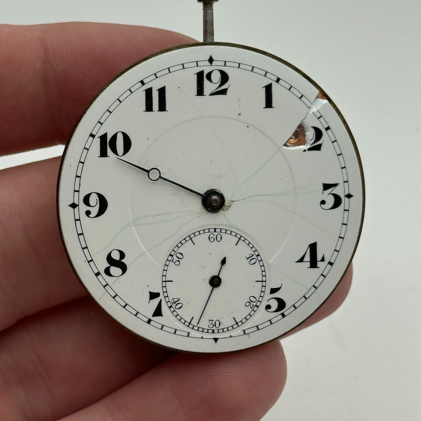 42.9mm Open Face Balance Intact Swiss 15 Jewels Pocket Watch Movement PARTS