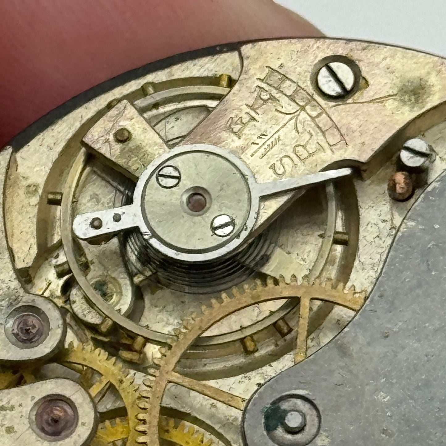 43mm Vintage Open Face Swiss Balance Intact Pocket Watch Movement PARTS SPARES