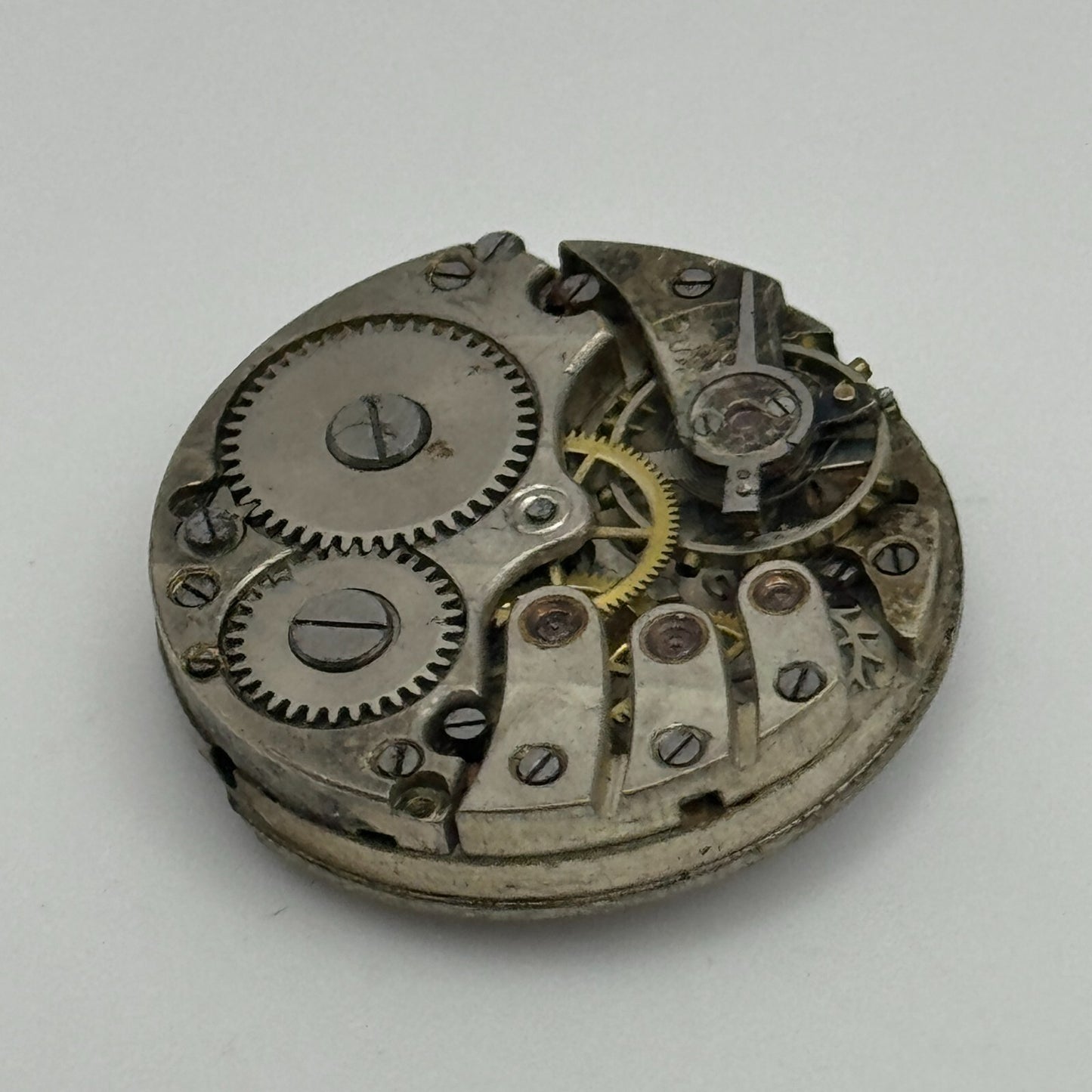 23.7mm Unidentified Porcelain Bullseye Dial Trench Watch Movement Manual Wind