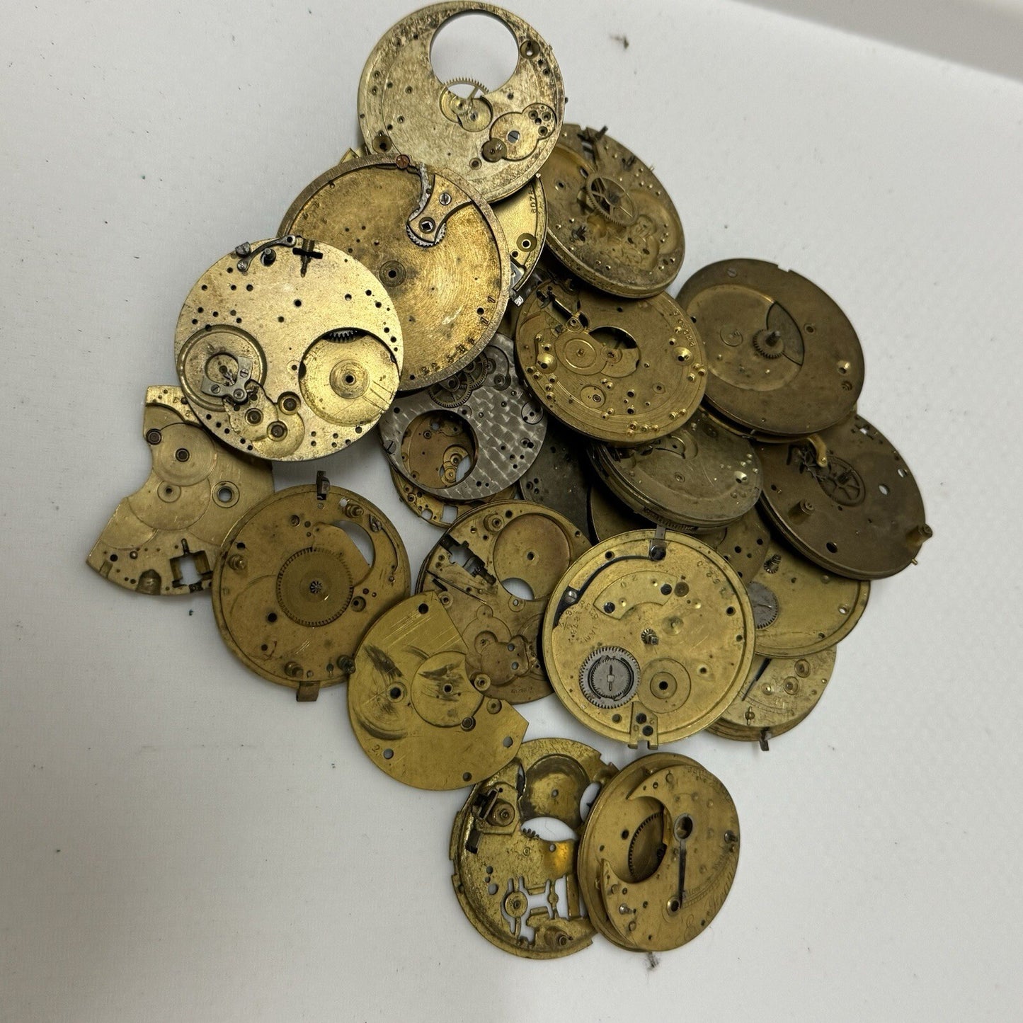 500 Grams Mixed Partial Pocket Watch Movements Watchmakers Job Lot Spares Parts