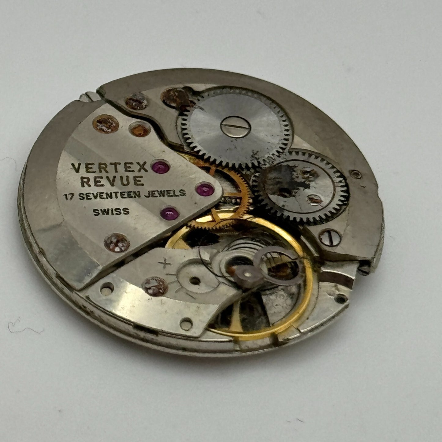 25.9mm Men’s Vertex Revue MSR T43 Manual Wind Watch Movement Swiss Vintage PARTS