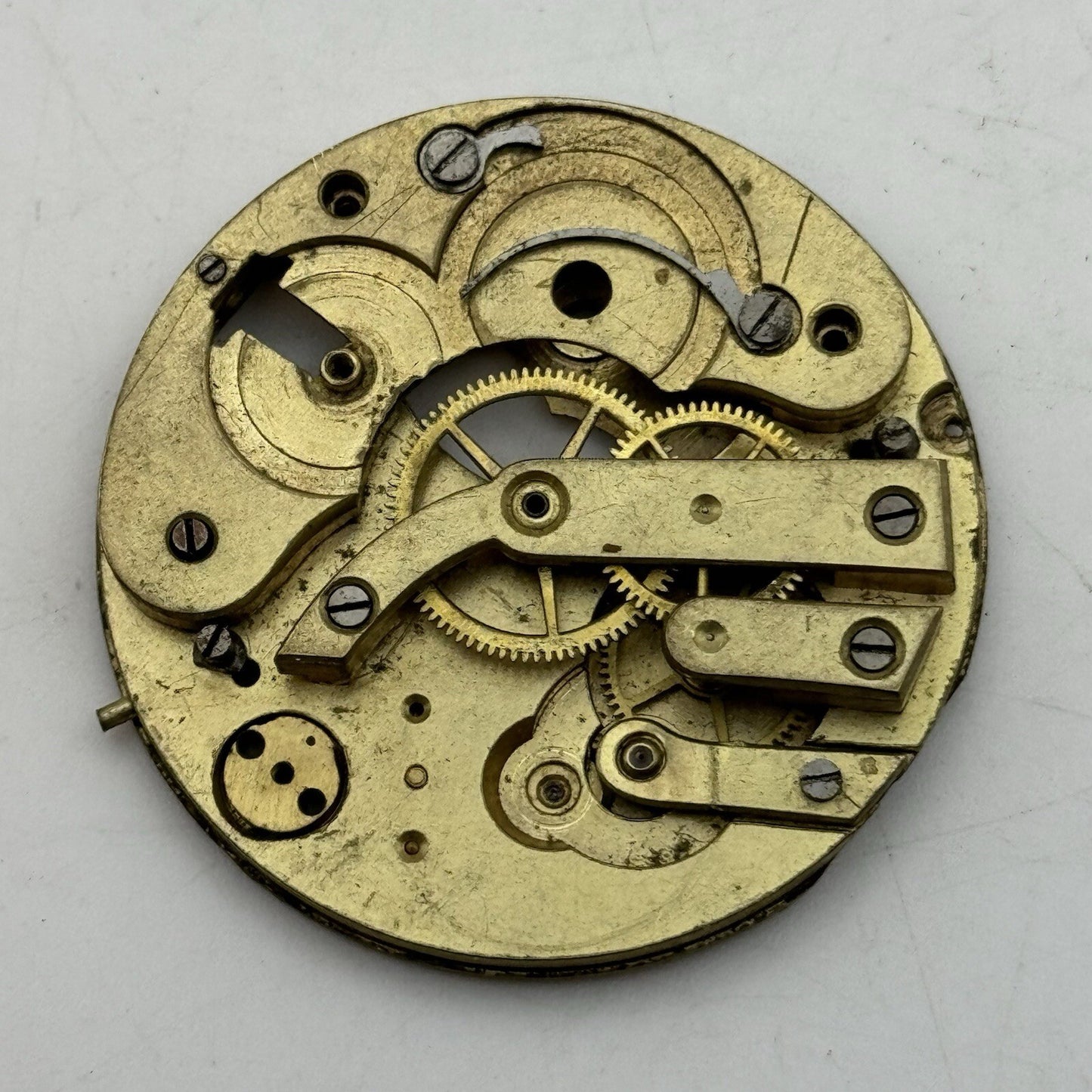 40.5mm Unidentified Partial No Bal Pocket Watch Movement FOR PARTS Restore