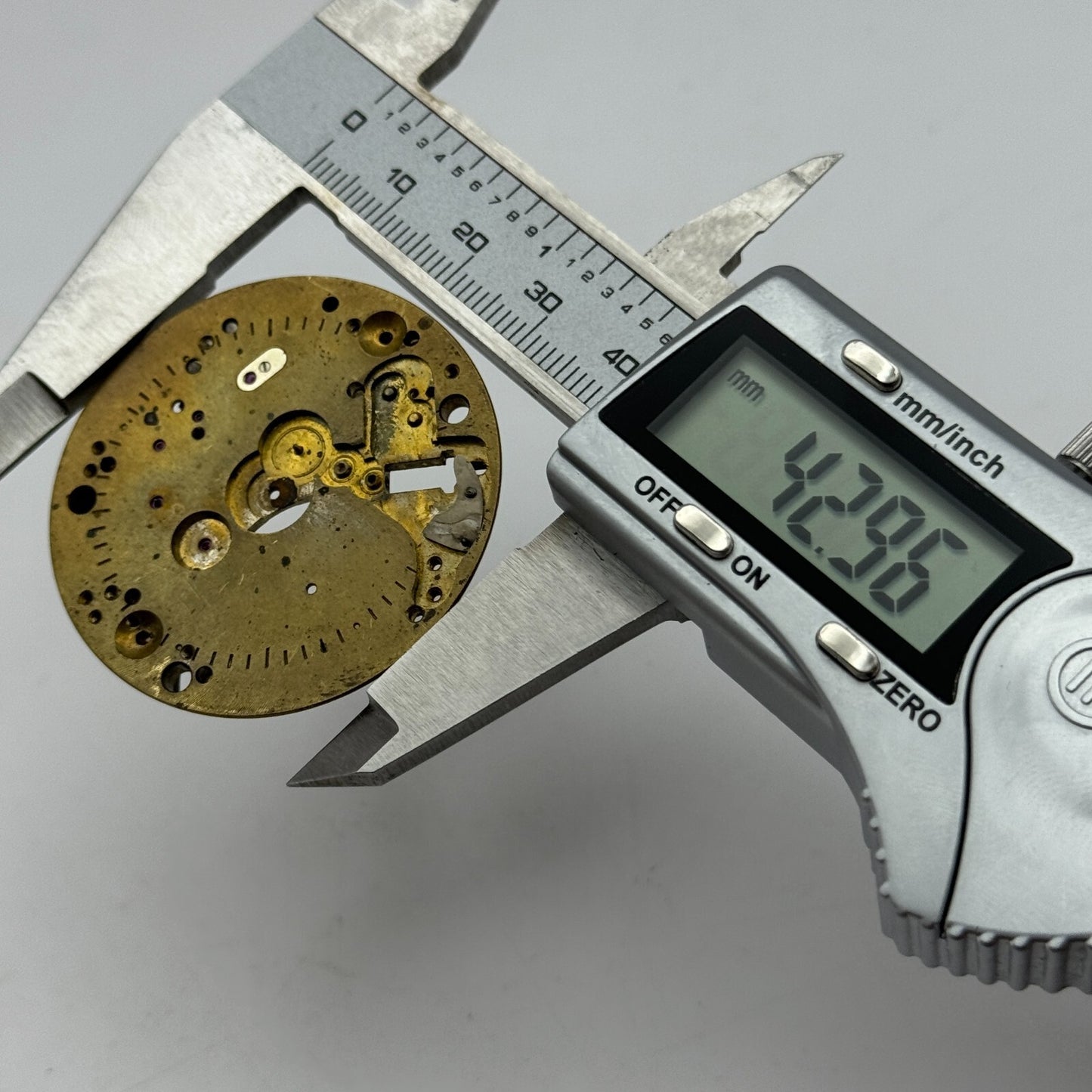 42.9mm Buren 19 28/12 Balance Intact Partial Pocket Watch Movement PARTS SPARE