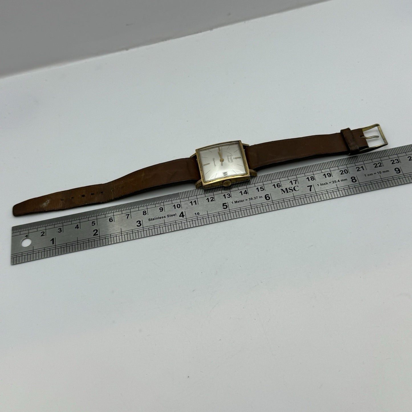 28mm Duward Diplomatic ETA 2472 Automatic Square Vintage Watch RESTORE PARTS