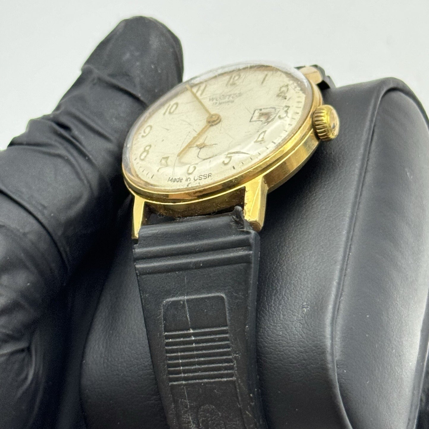 34mm Manual Wind Wostok USSR Date Dial Watch FOR PARTS