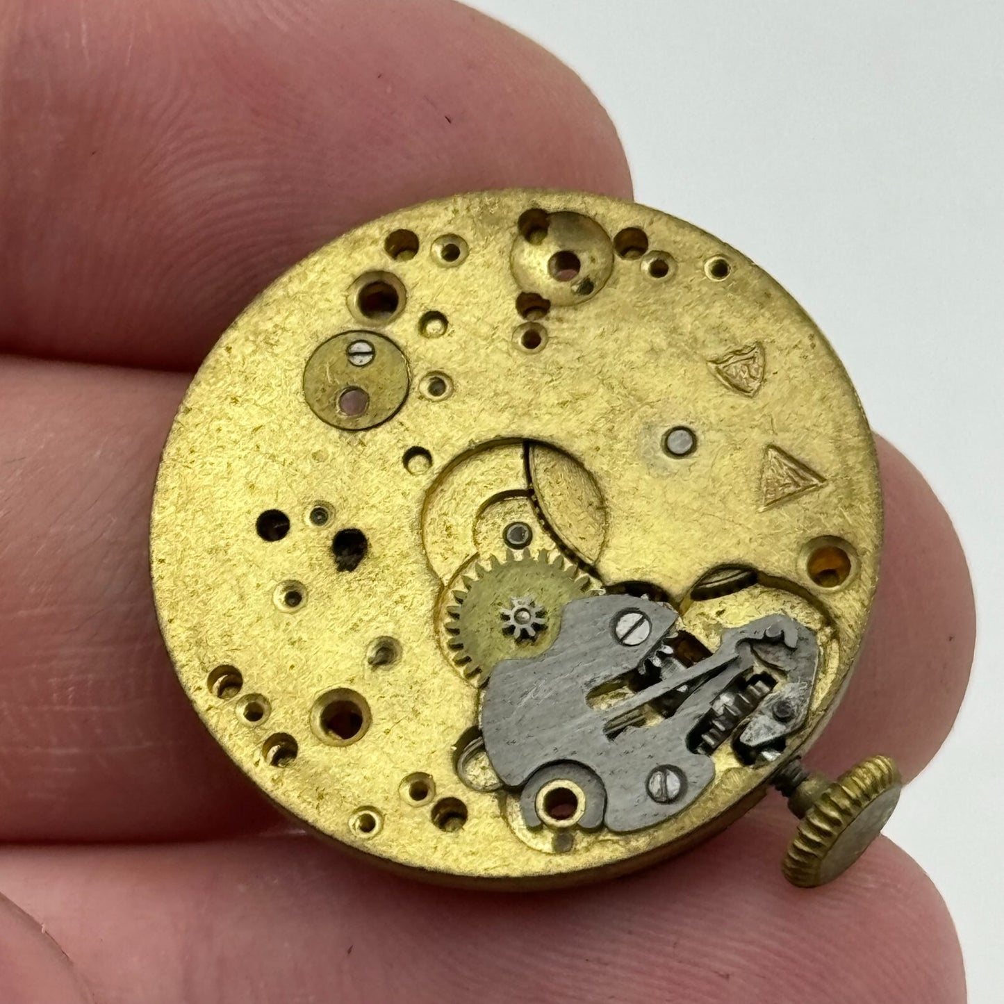 27mm Unidentified Balance Ok Trench Mens Watch Movement Manual Wind Swiss PARTS