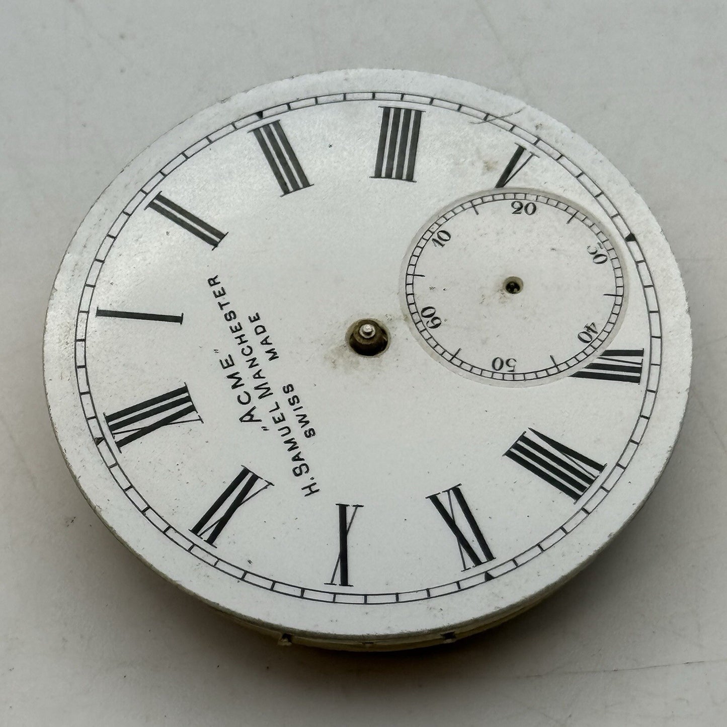 43.4mm H Samuel Patent Balance Pocket Watch Movement Parts Repair Restoration