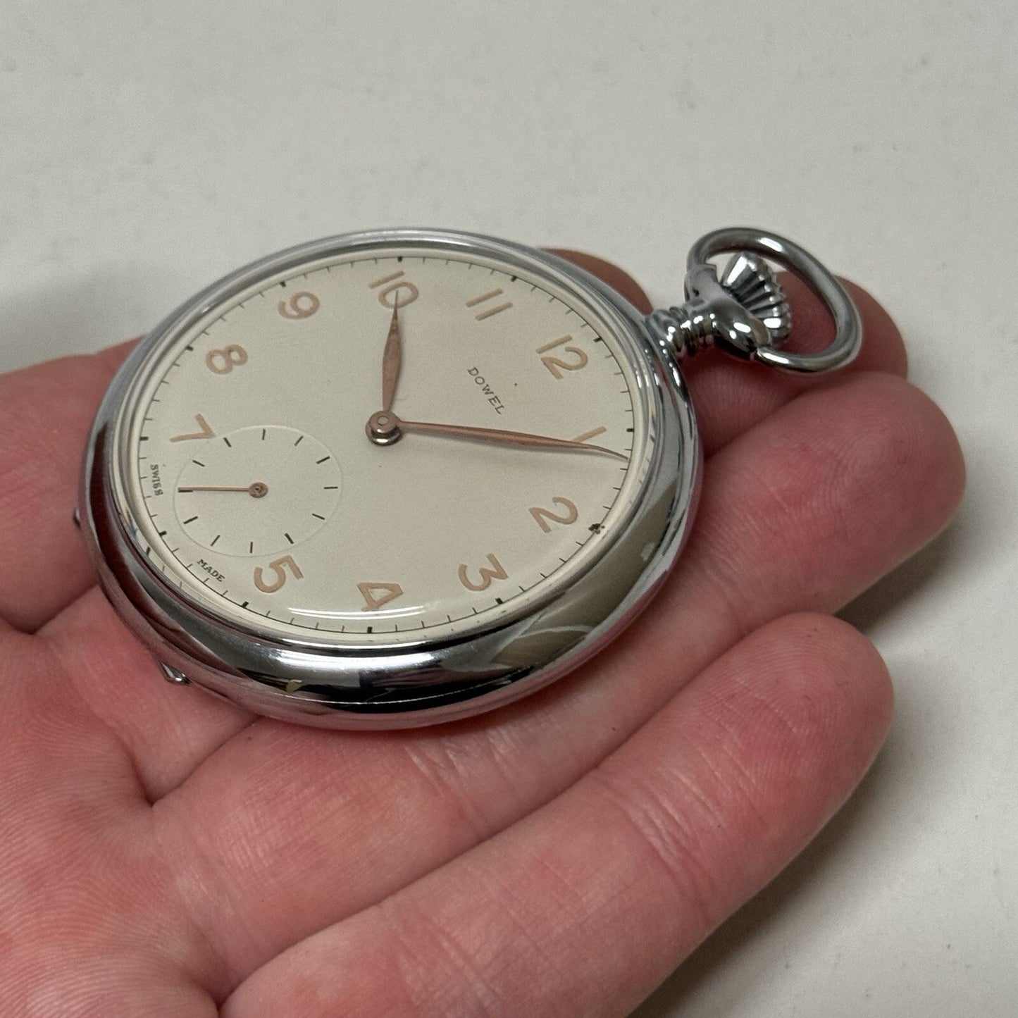 50mm Vintage Dowel NEW OLD STOCK Open Face Sub Seconds Pocket Watch TO SERVICE