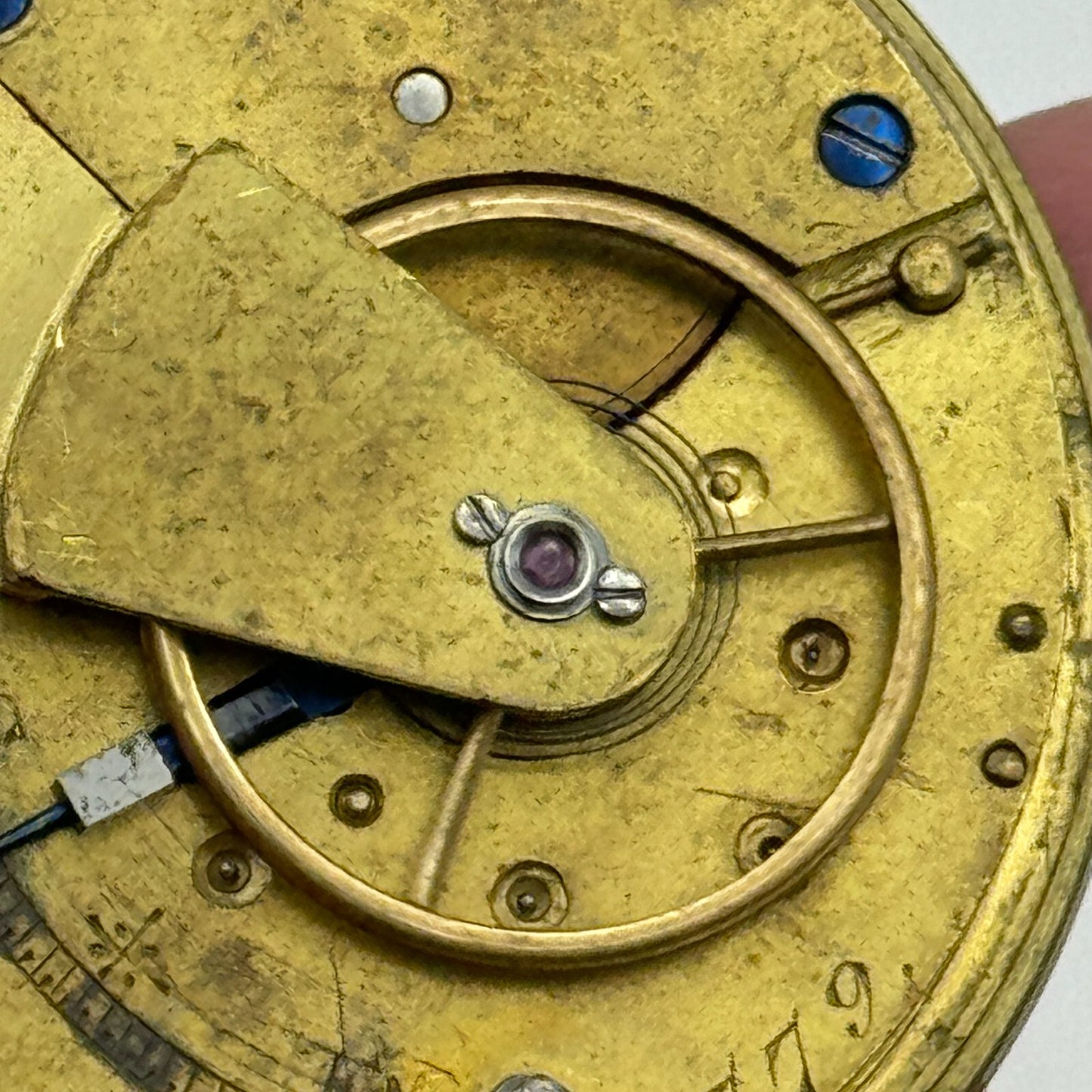 45.4mm Unidentified English Fusee Chain Present Pocket Watch Movement PARTS