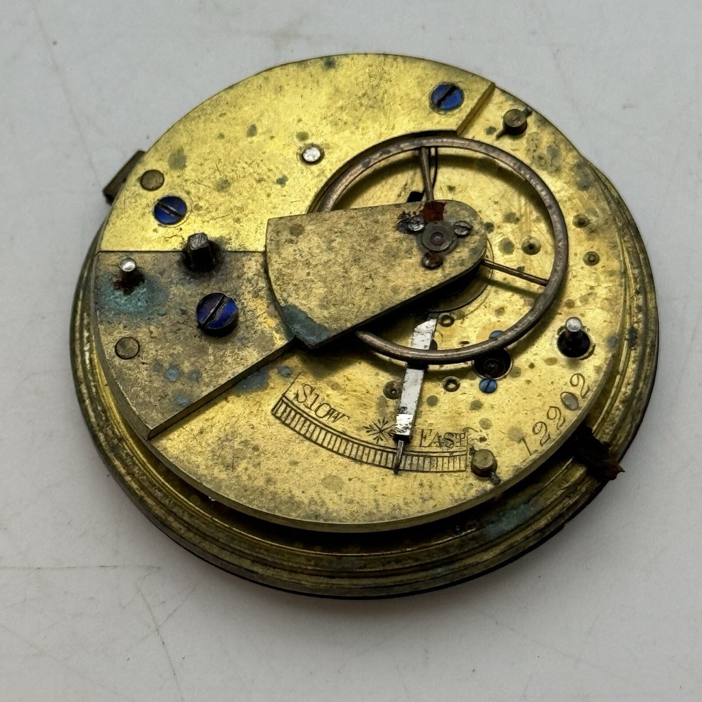 44.7mm Unidentified White Dial Porcelain Pocket Watch Movement Dial FOR PARTS