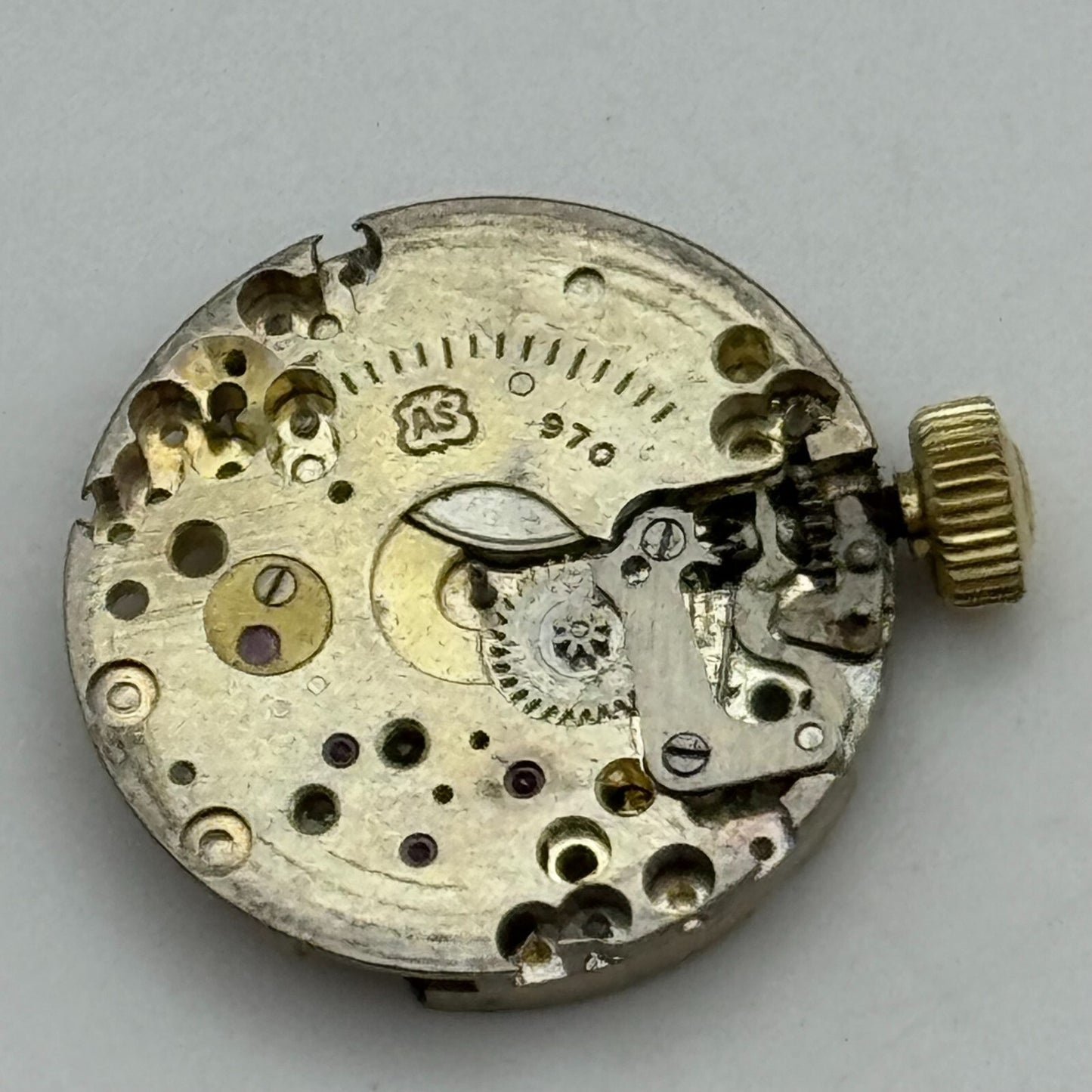 19.6mm AS 970 A Schild Manual Wind 15 Jewels Vintage Swiss Watch Movement PARTS