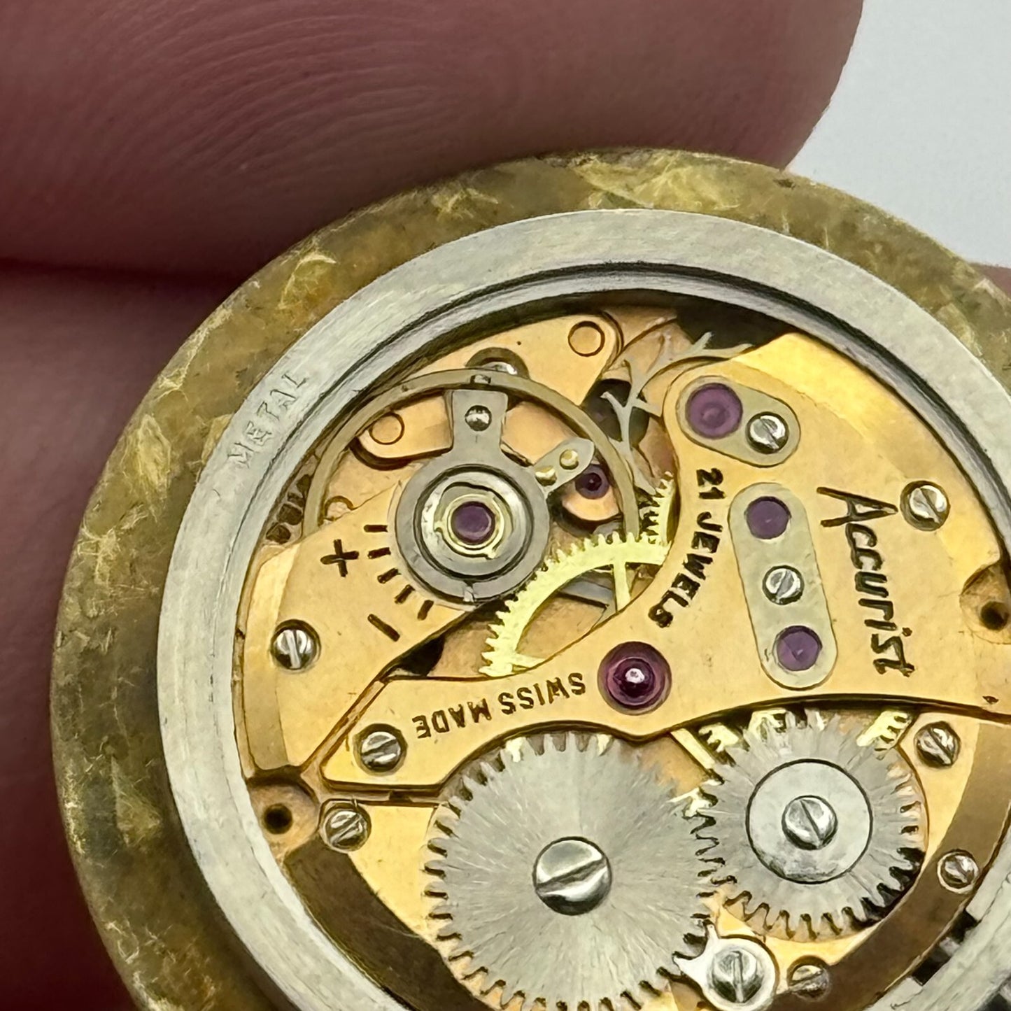 17.5mm Accurist Felsa F 4122 Manual Wind 21 Jewels Swiss Watch Movement PARTS