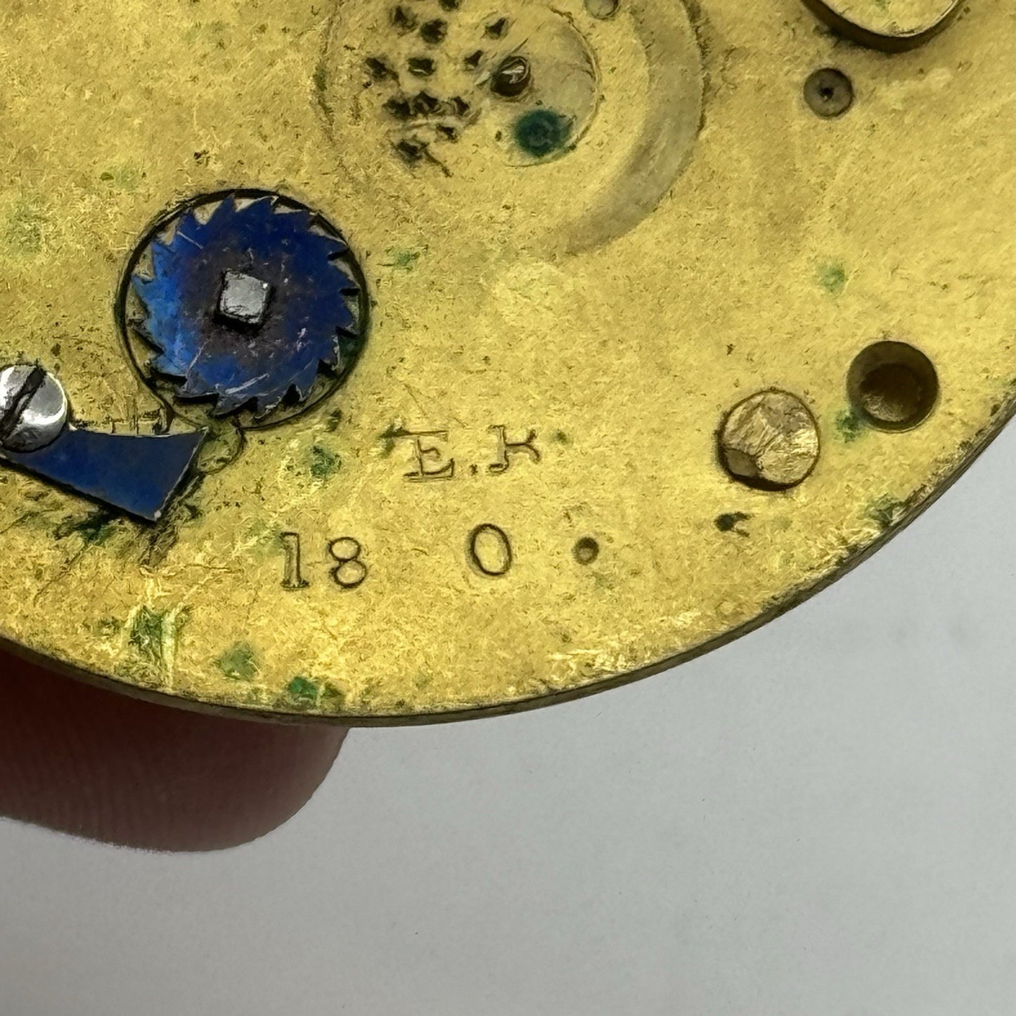 44.8mm Antique Unidentified English Fusee Pocket Watch Movement - PARTS REPAIR