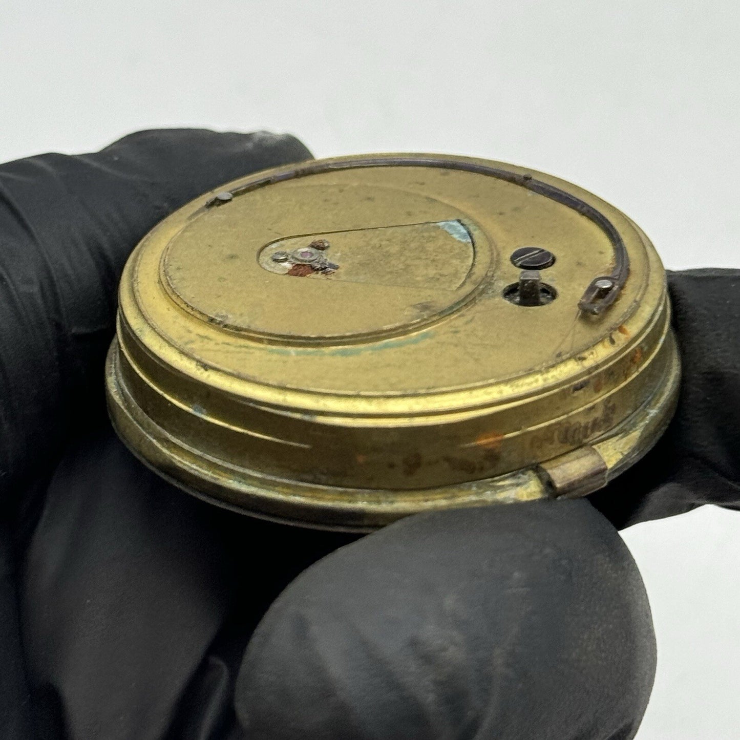 44.7mm Unidentified White Dial Porcelain Pocket Watch Movement Dial FOR PARTS