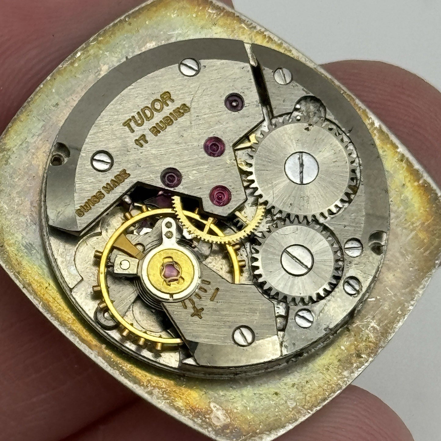 23.6mm Tudor 2422 Good Balance Dial Hands Manual Wind Vintage Watch Movement