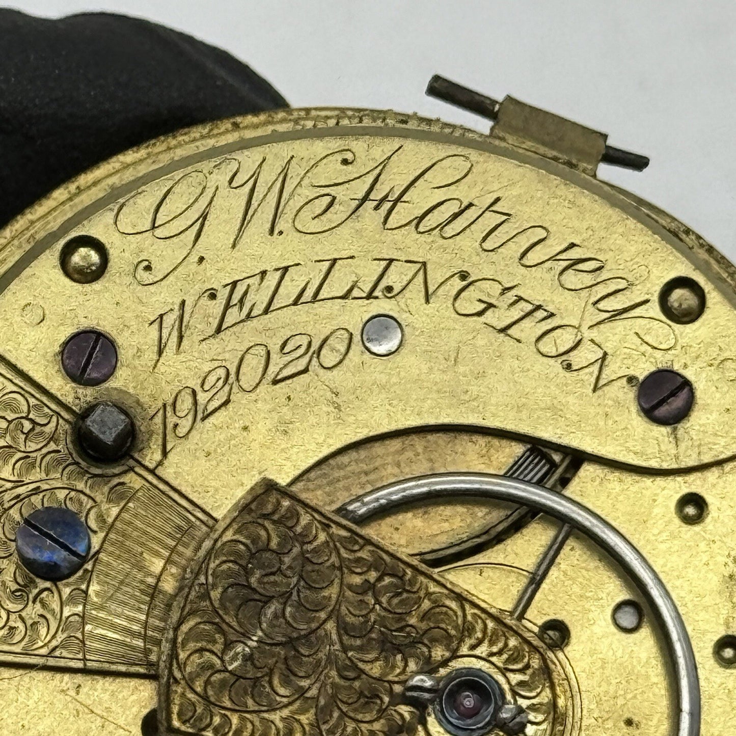 46.5mm G W Harvey Wellington Pocket Watch Movement FOR PARTS Restoration