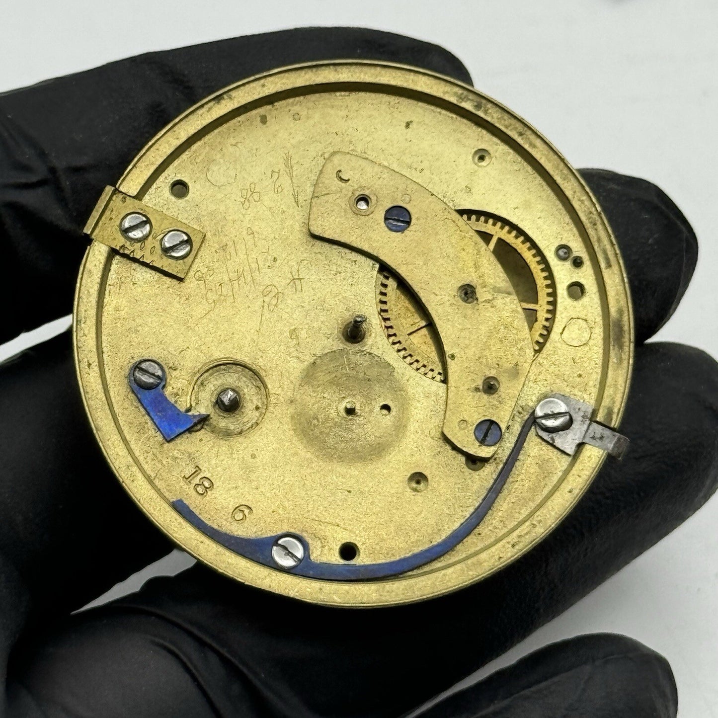46.7mm Manual Wind Unidentified Fusee No Chain Pocket Watch Movement FOR PARTS