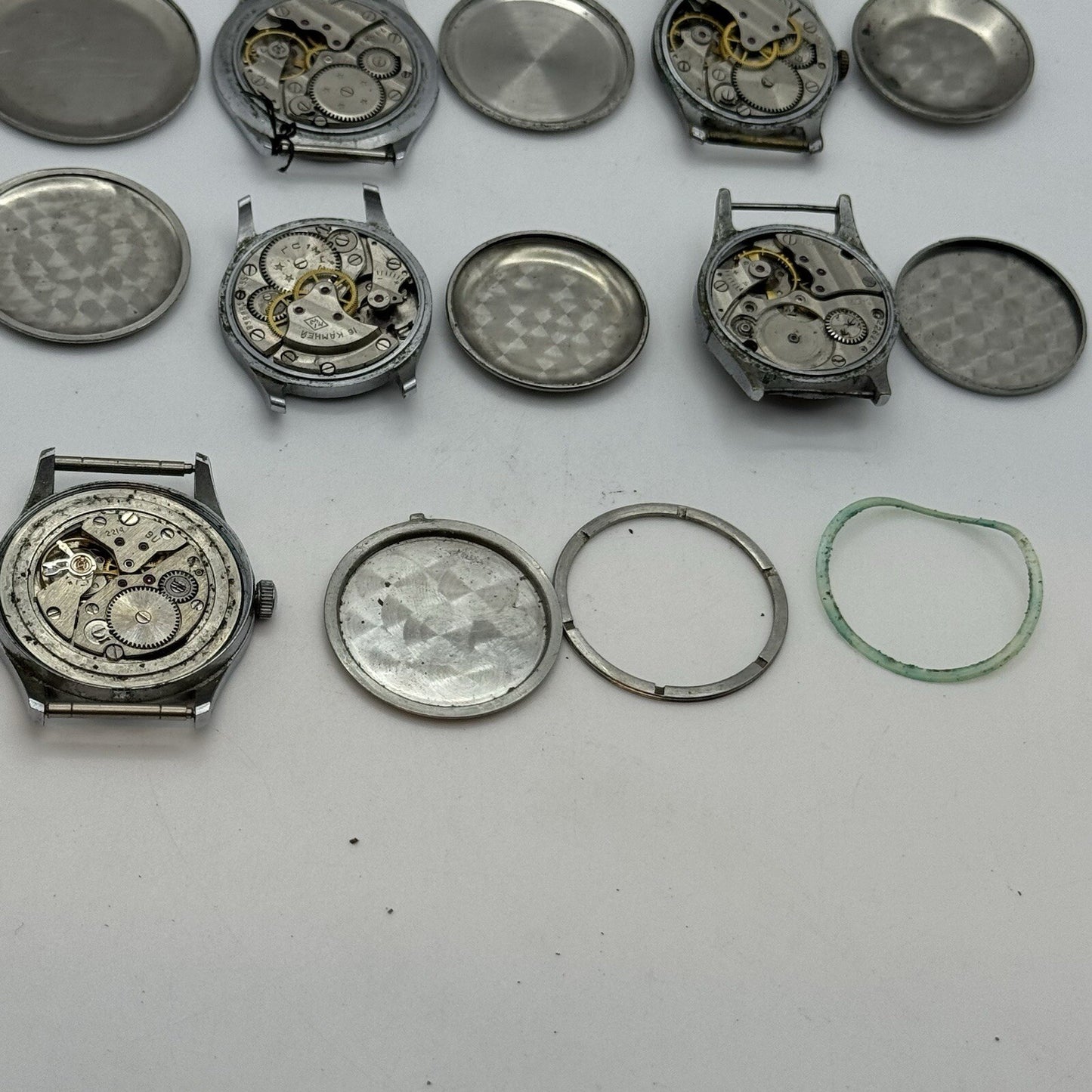 8 x Vintage Soviet Manual Wind Watch Heads For Parts Repair Job Lot Bundle