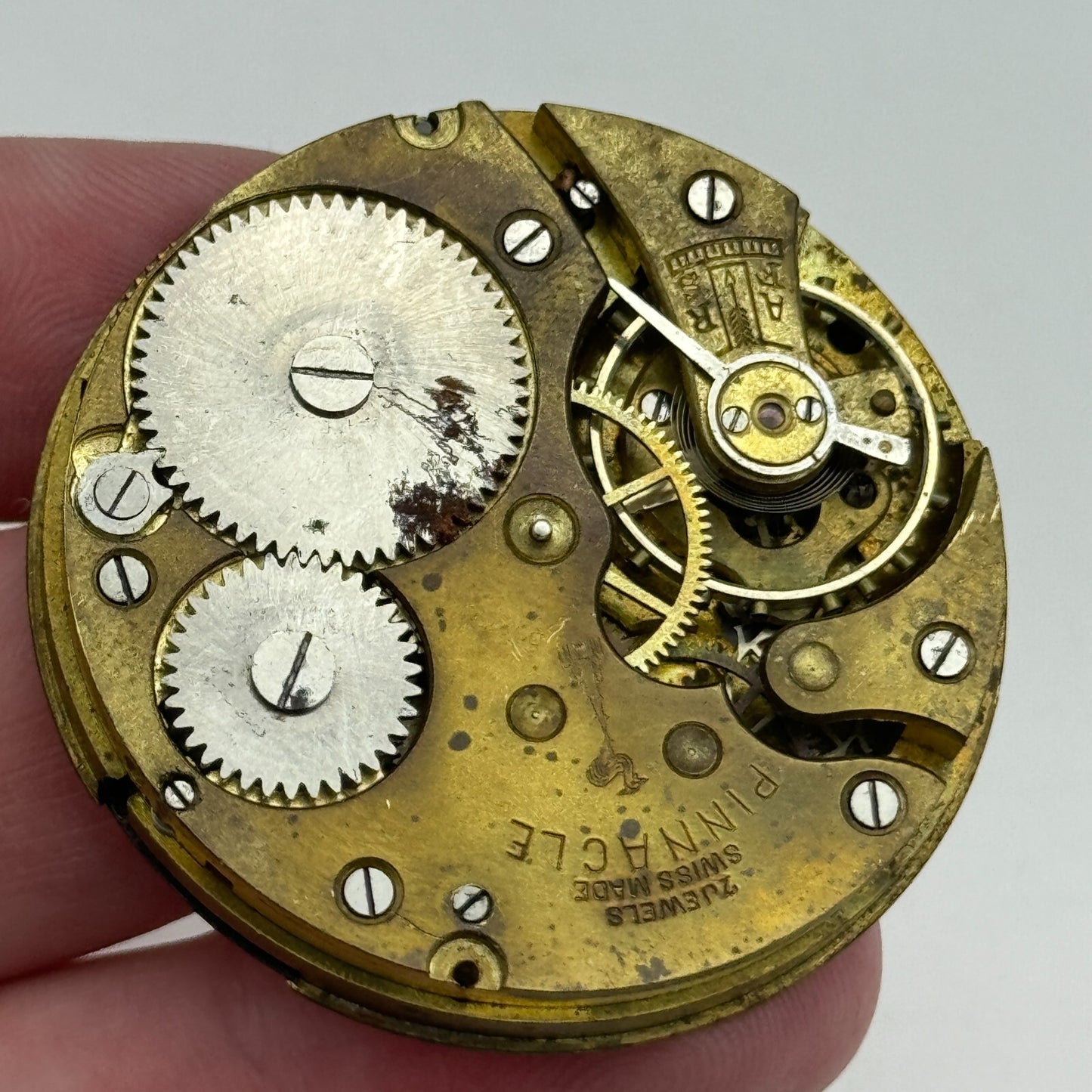 43mm Pinnacle 7 Jewels Sub Seconds Hunter Swiss Pocket Watch Movement PARTS
