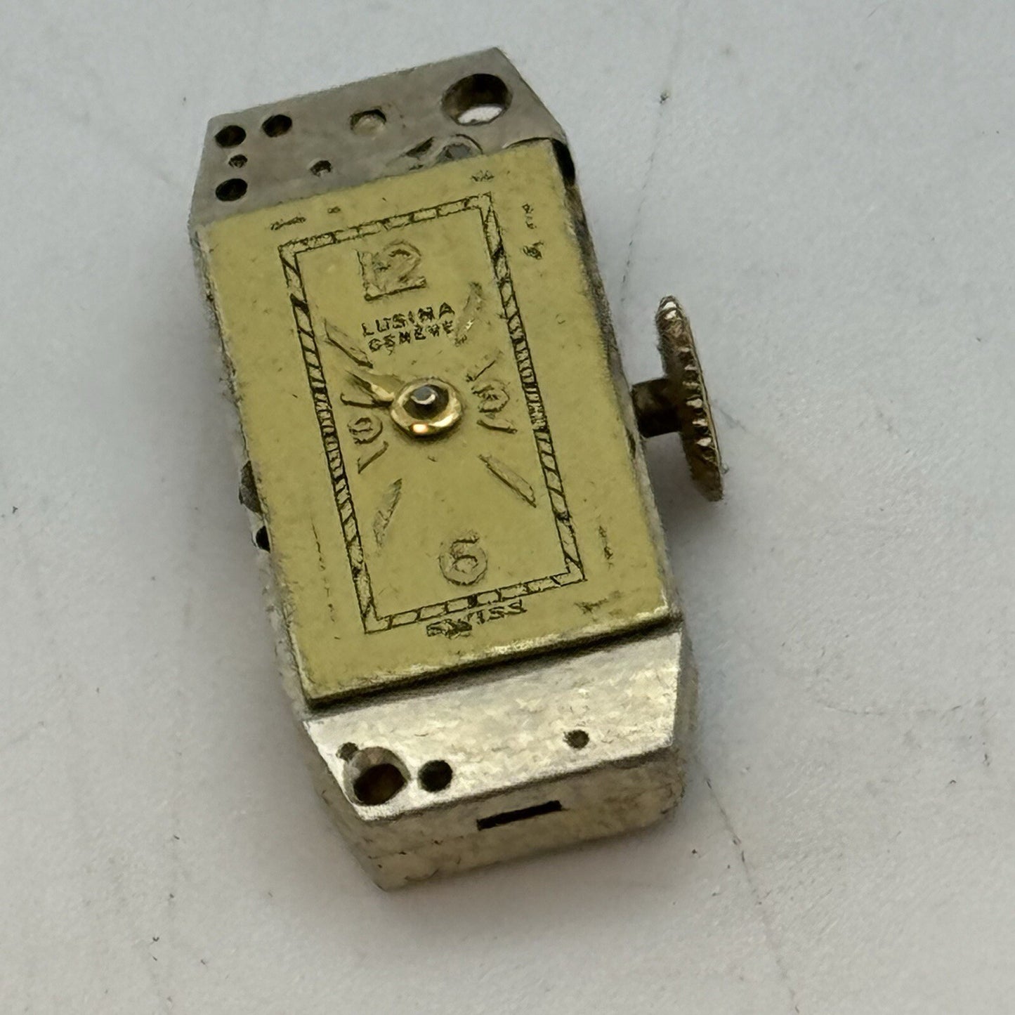 8.9mm Lusina Geneve Small Tank Watch Movement Restoration Parts Repair Bal Ok