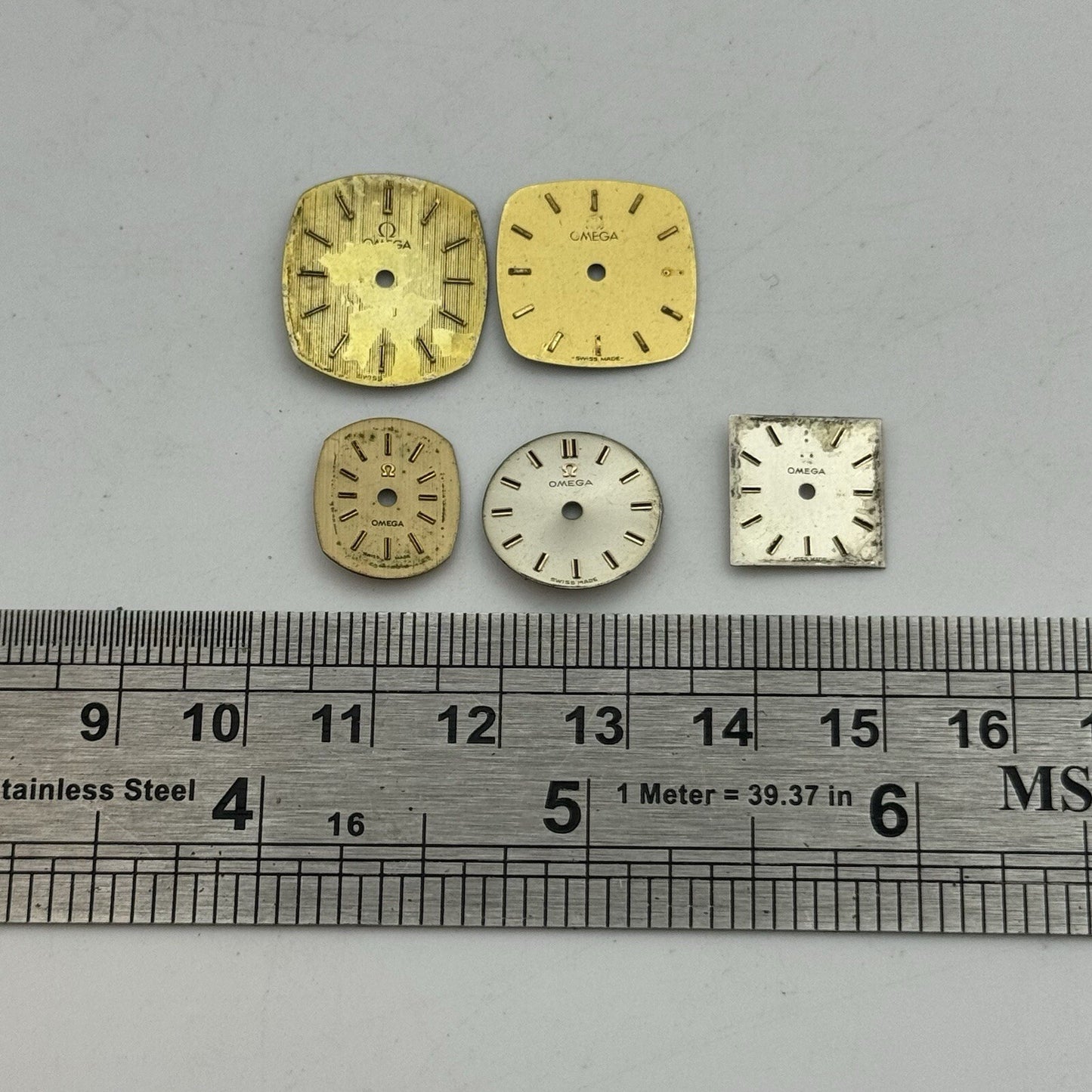 5 x Vintage Ladies Omega Swiss Made Wristwatches Gold & Silver Tone Spares Parts