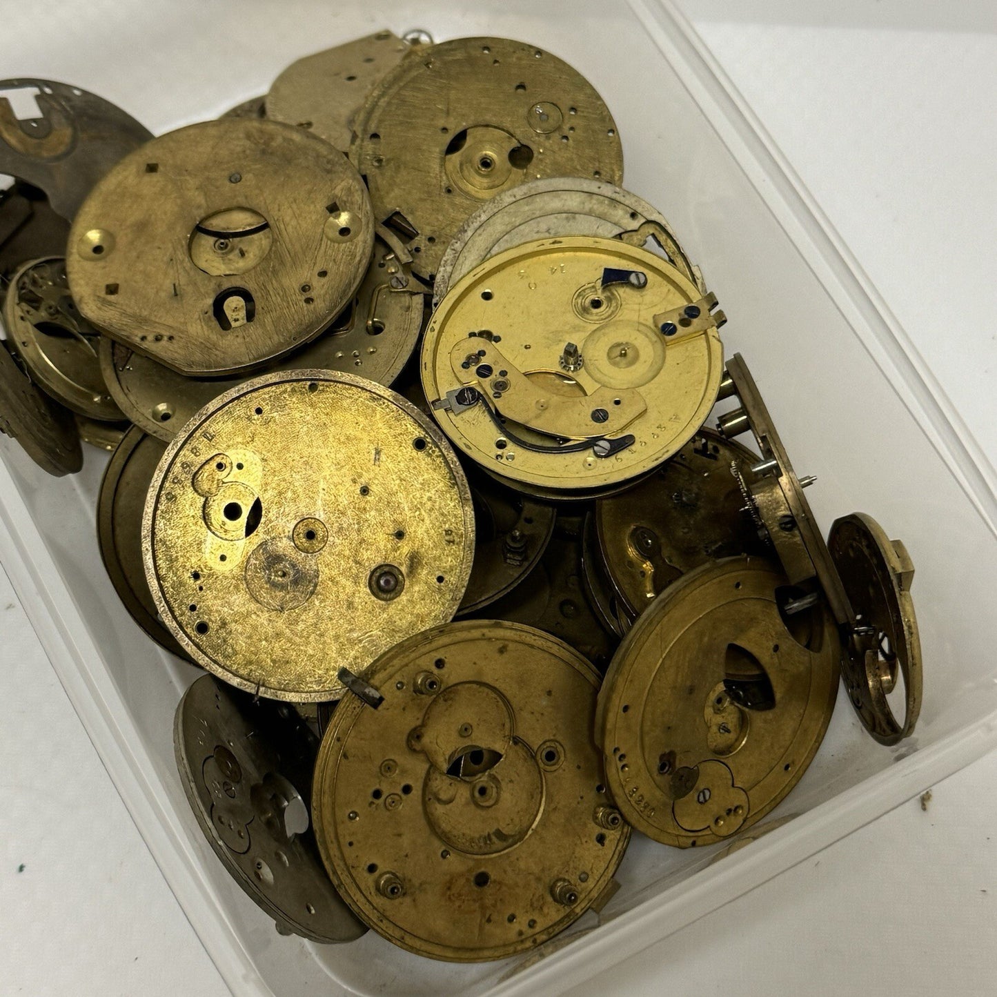 590 Grams Mixed Partial Pocket Watch Movements Watchmakers Job Lot Spares Parts