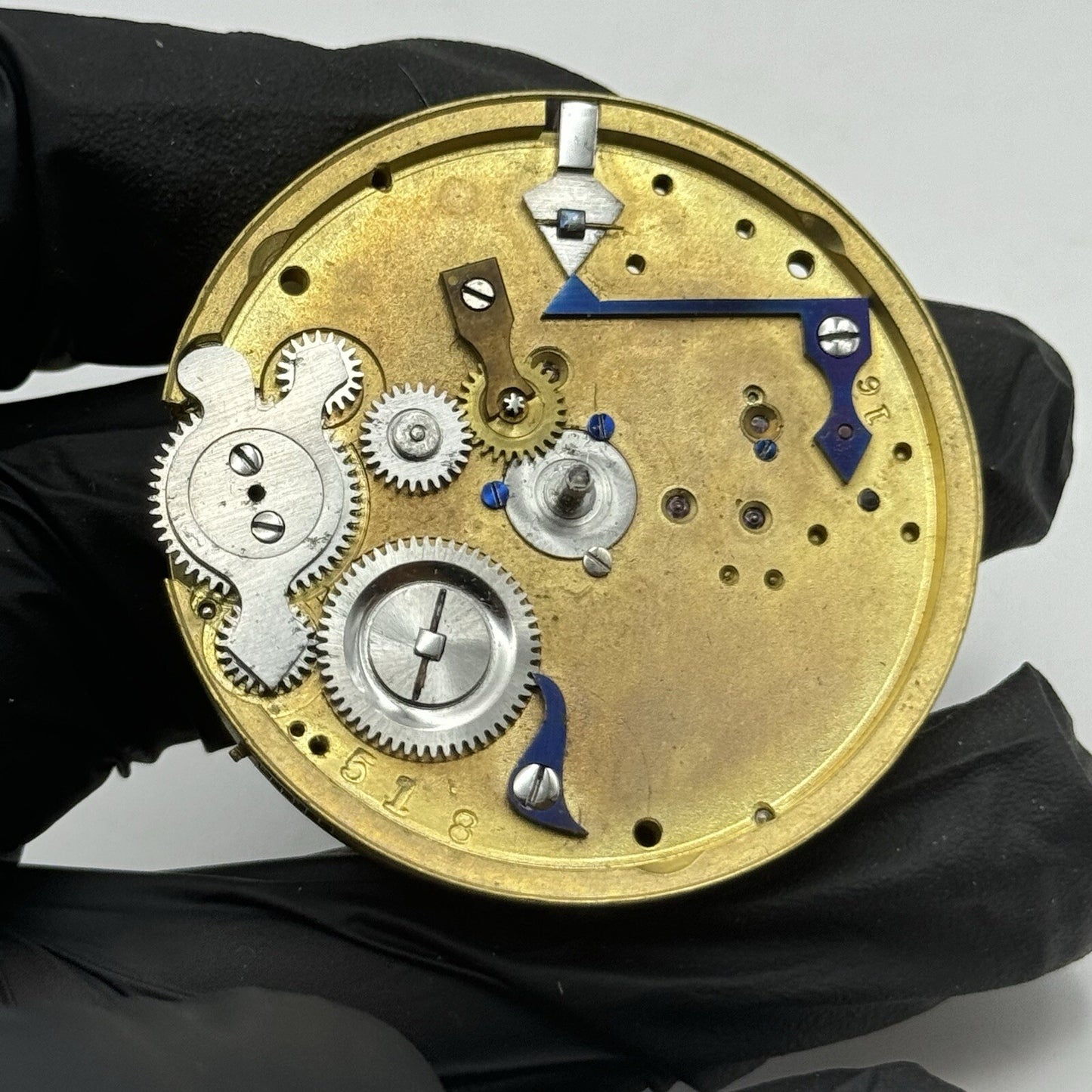 44.9mm Centre Seconds Chronograph Antique Pocket Watch Movement FOR PARTS