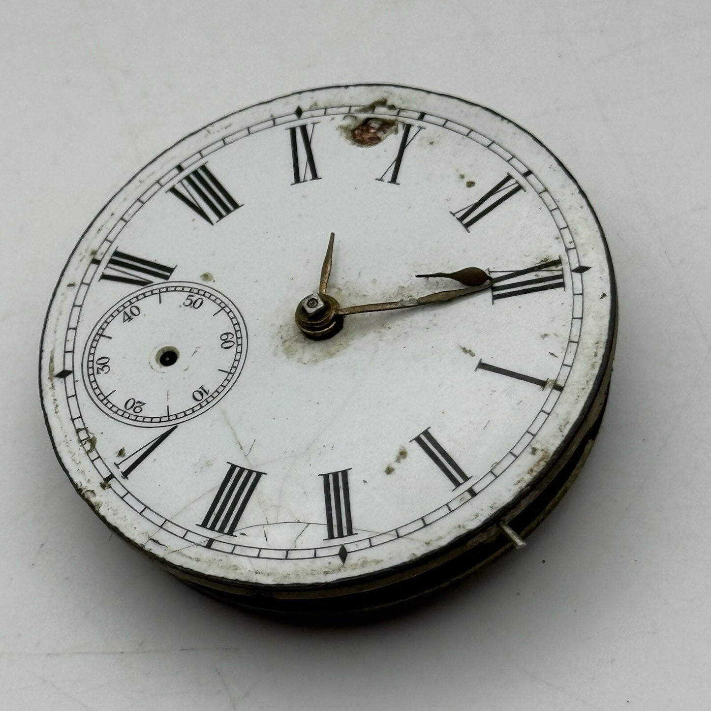 45.9mm Manual Wind No Pocket Watch Movement Roman Numerals Dial FOR PARTS