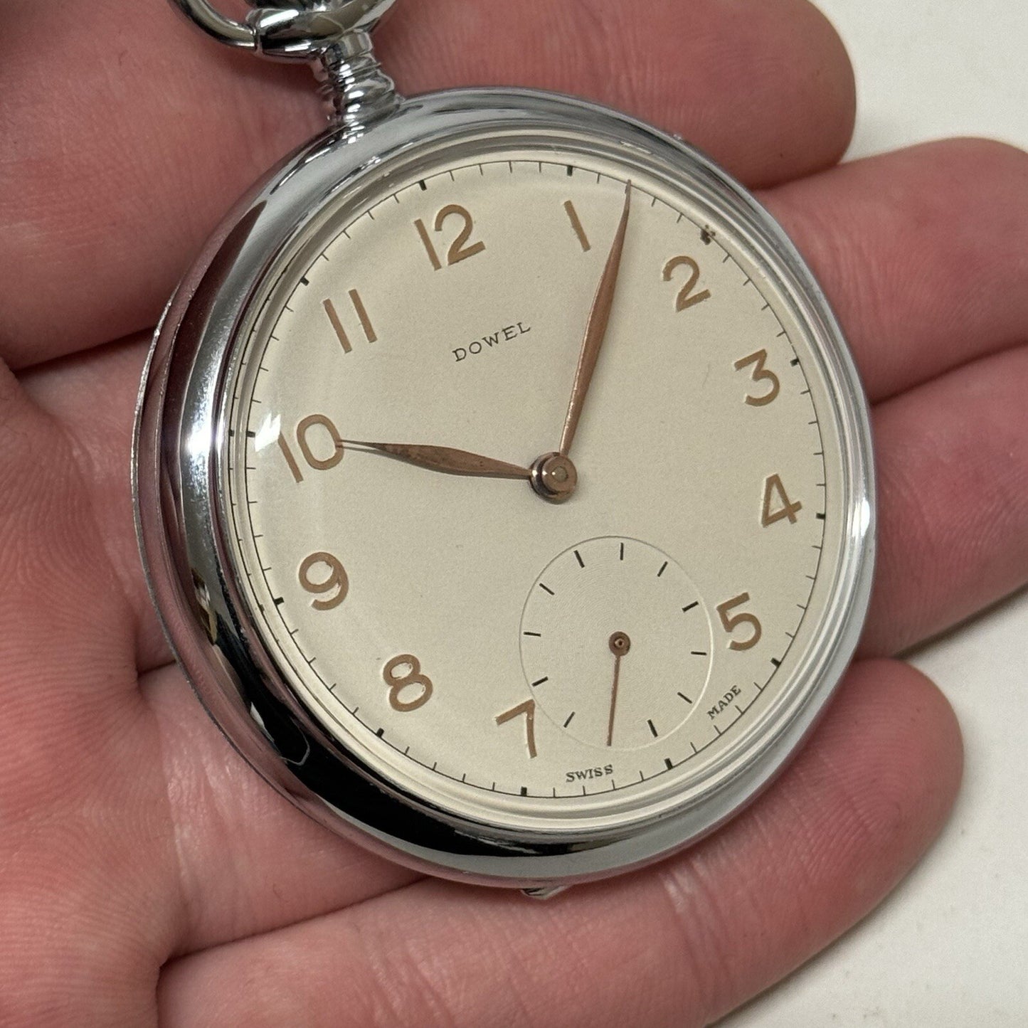 50mm Vintage Dowel NEW OLD STOCK Open Face Sub Seconds Pocket Watch TO SERVICE